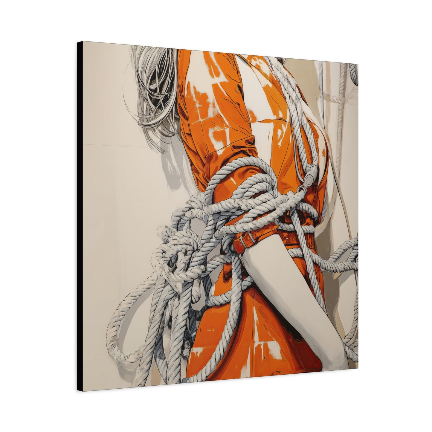 Gallery Wrapped Canvas, Ropes and Reverence Art Canvas, Erotic Shibari Art Canvas – Mei
