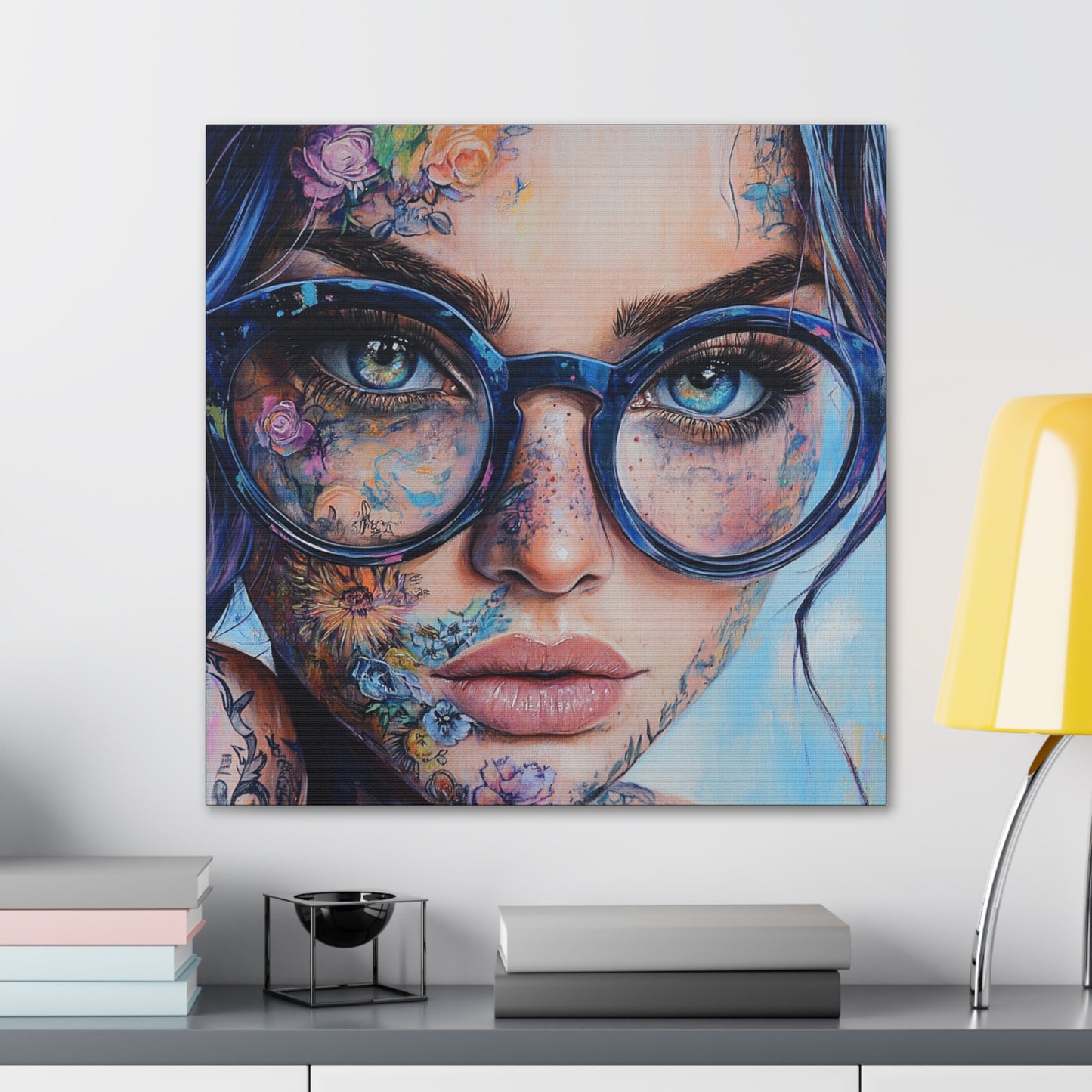 Canvas Gallery Wrap, Ladies in Lenses Wall Art, Abstract Femme Girl Art - Sara