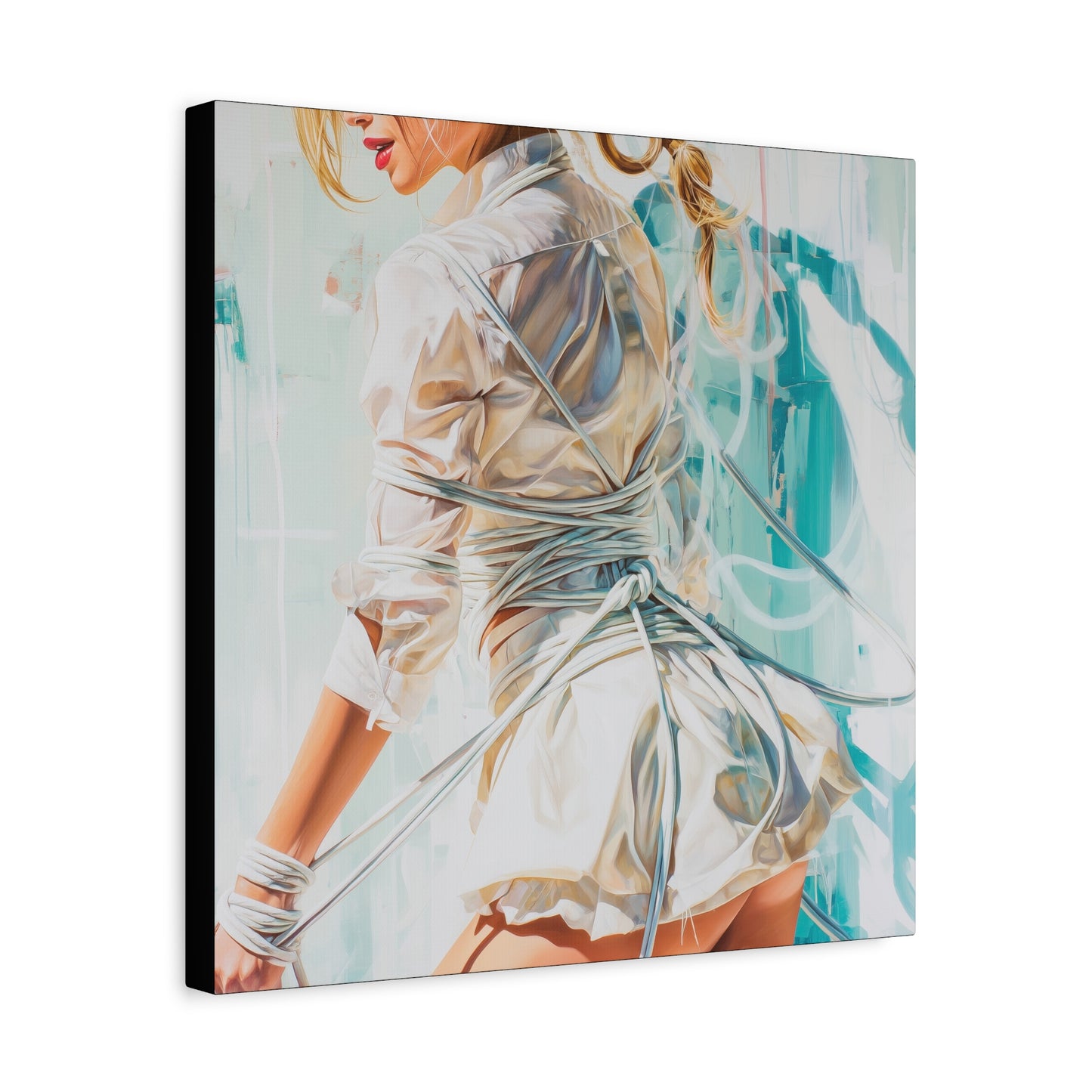 Gallery Wrapped Canvas, Ropes and Reverence Art Canvas, Erotic Shibari Art Canvas – Hannah