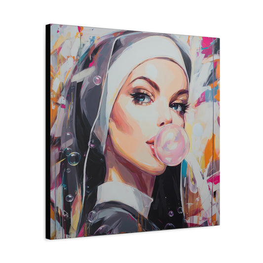 Gallery Wrapped Canvas, Habits and Heresy Art Canvas, Naughty Nuns Art Canvas – Sister Justina
