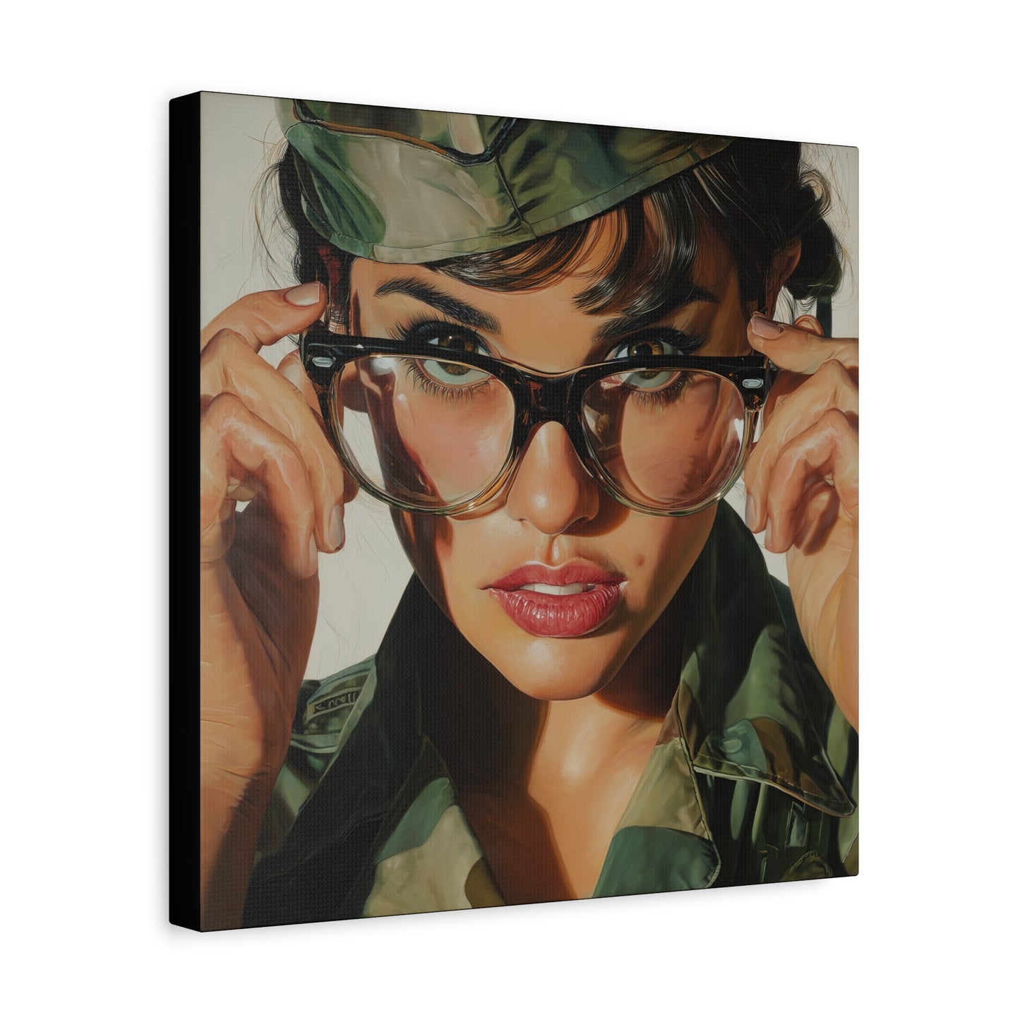 Gallery Wrapped Canvas, Liberty and Lace Art Canvas, Erotic Pinup Art Canvas – Erica