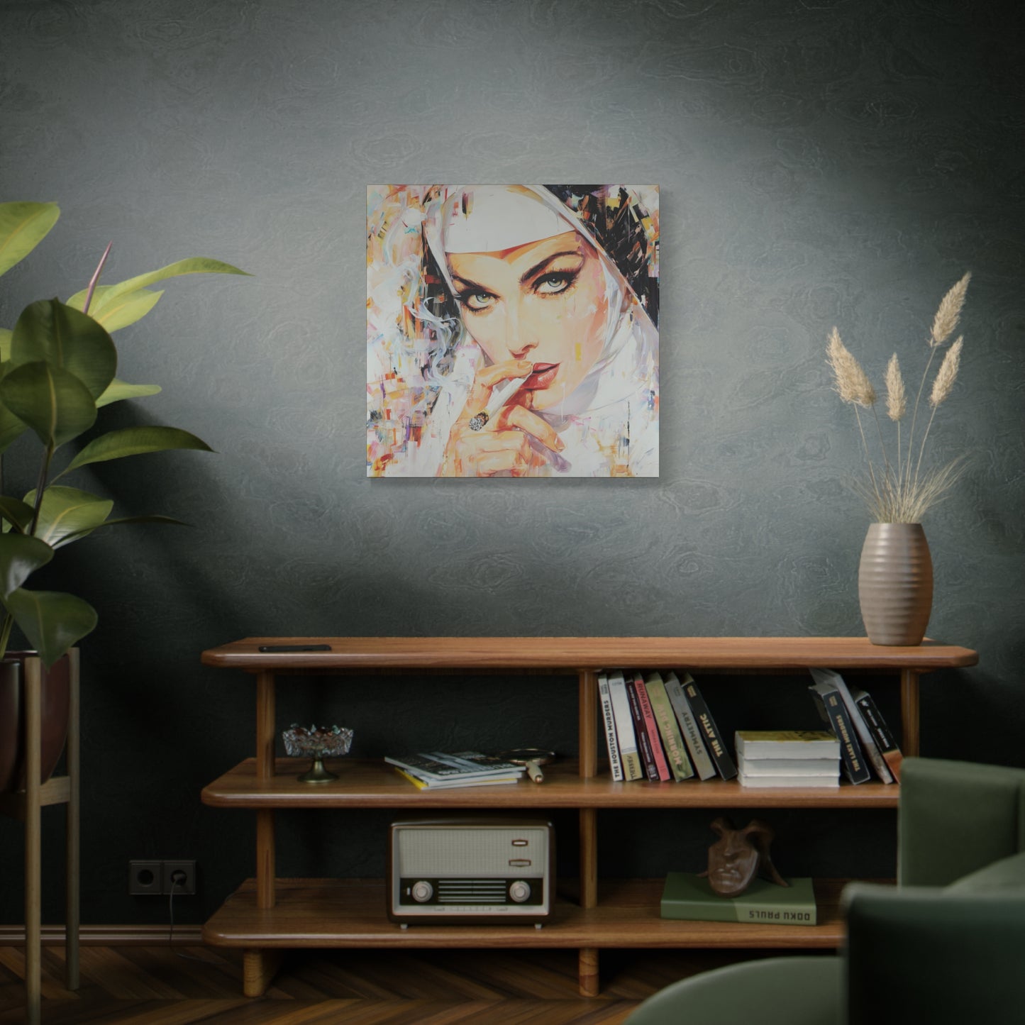 Gallery Wrapped Canvas, Habits and Heresy Art Canvas, Naughty Nuns Art Canvas – Sister Carmela