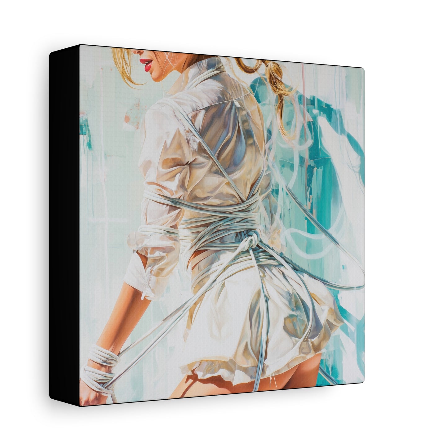 Gallery Wrapped Canvas, Ropes and Reverence Art Canvas, Erotic Shibari Art Canvas – Hannah
