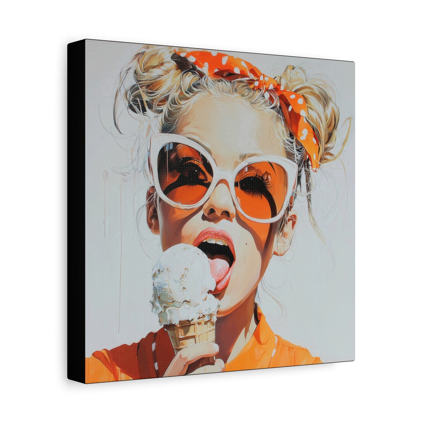 Gallery Wrapped Canvas, Sweet Summer Nostalgia, Sugar and Spice Art Canvas, Ice Cream Dreams Art – Birdie