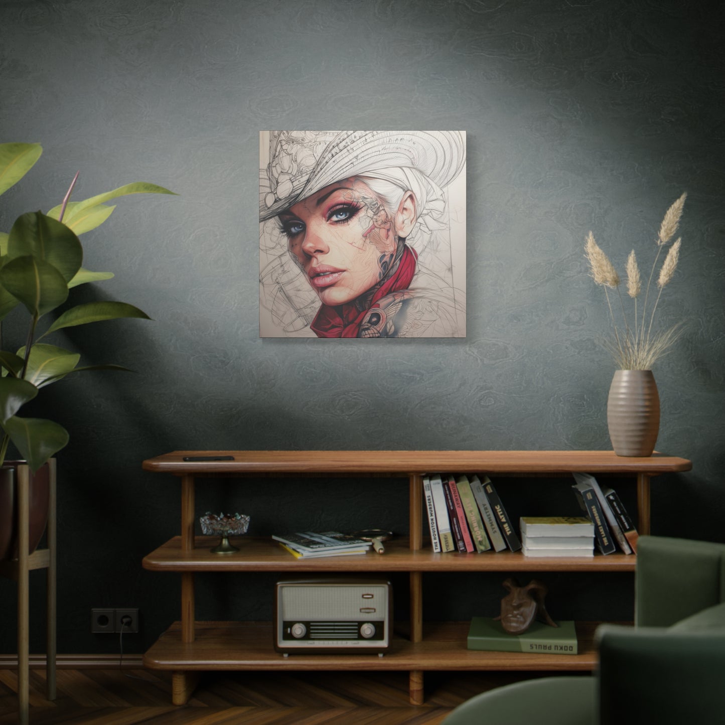 Gallery Wrapped Canvas, Wranglers and Wreckage Art Canvas, Erotic Pinup Art Canvas – Pearl