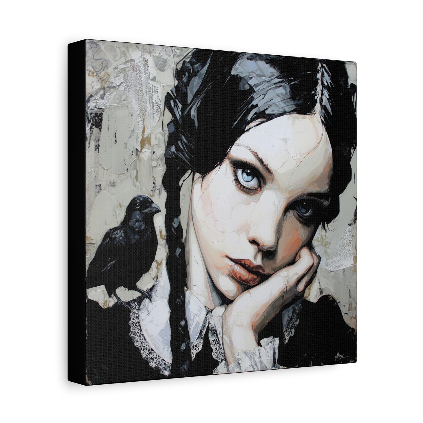 Gallery Wrapped Canvas, Myth and Bones Gothic Art Canvas, Dark Muse Canvas - Wendy
