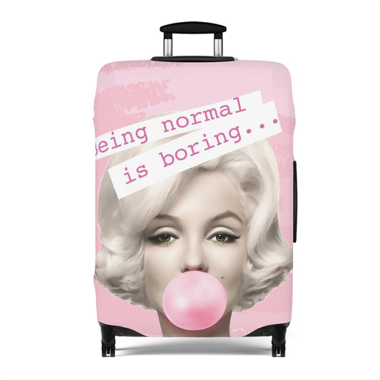 Marilyn Monroe Luggage Cover - Being Normal is Boring - Light Pink