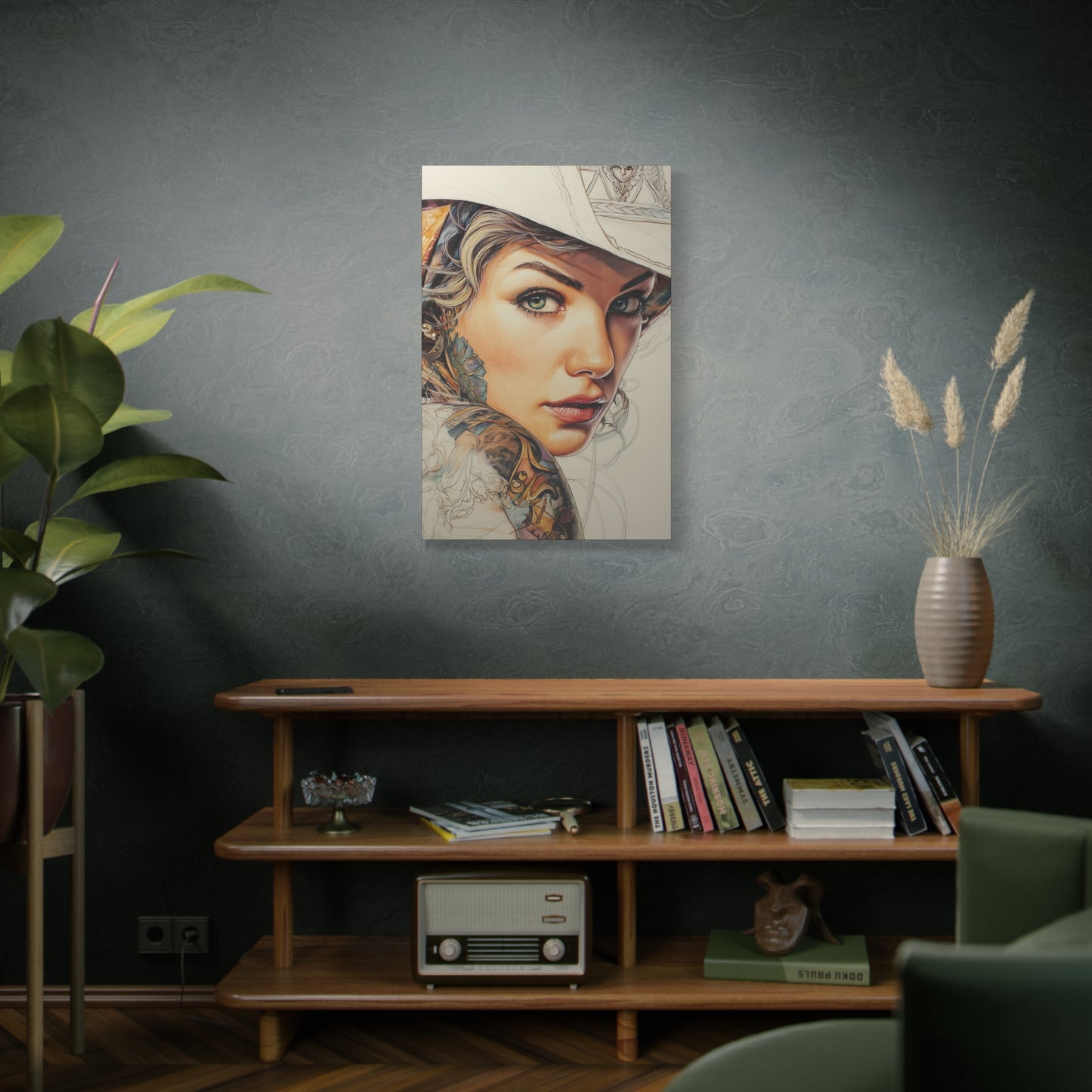 Gallery Wrapped Canvas, Wranglers and Wreckage Art Canvas, Erotic Pinup Art Canvas – Shiloh