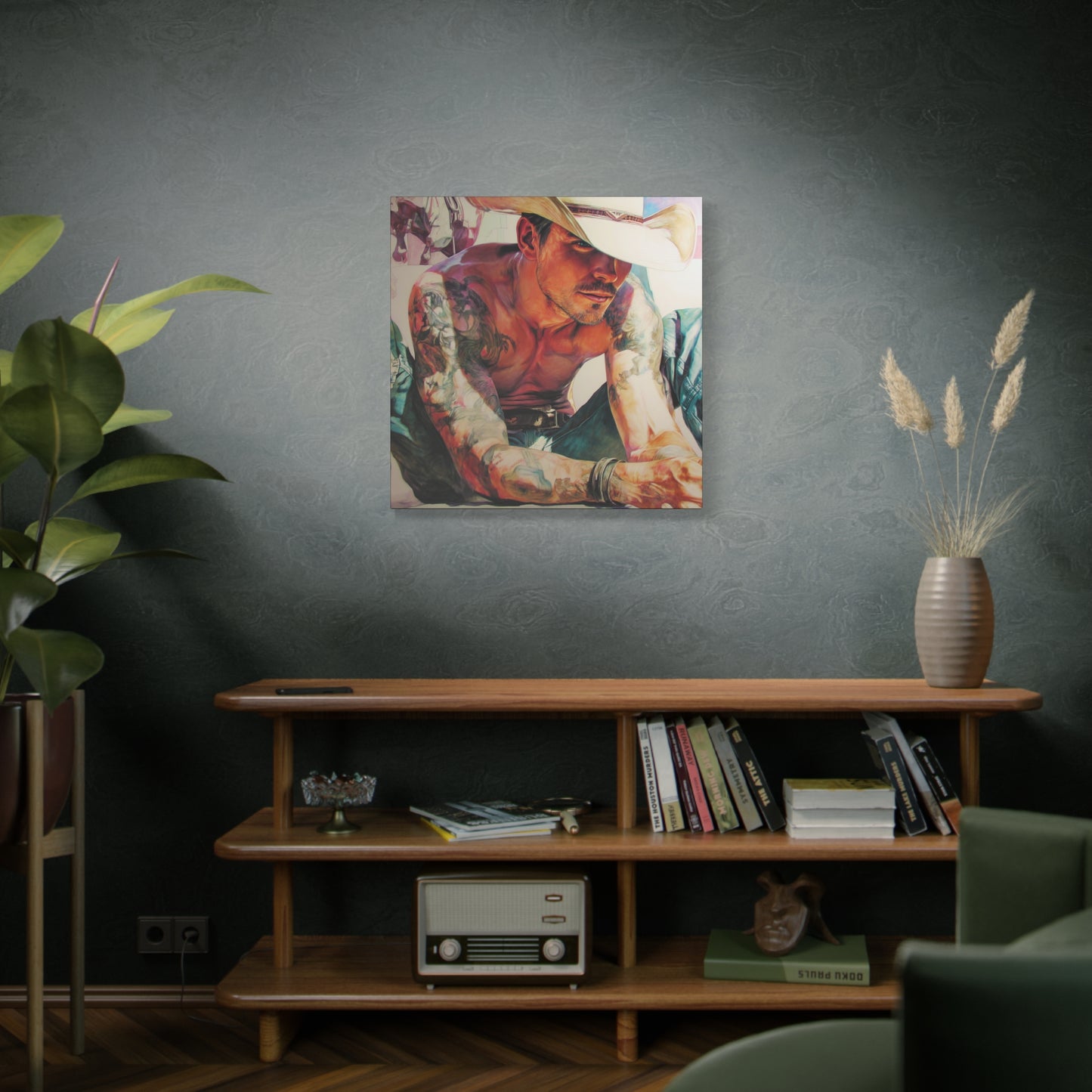 Gallery Wrapped Canvas, Wranglers and Wreckage Art Canvas, Erotic Pinup Art Canvas – Cade
