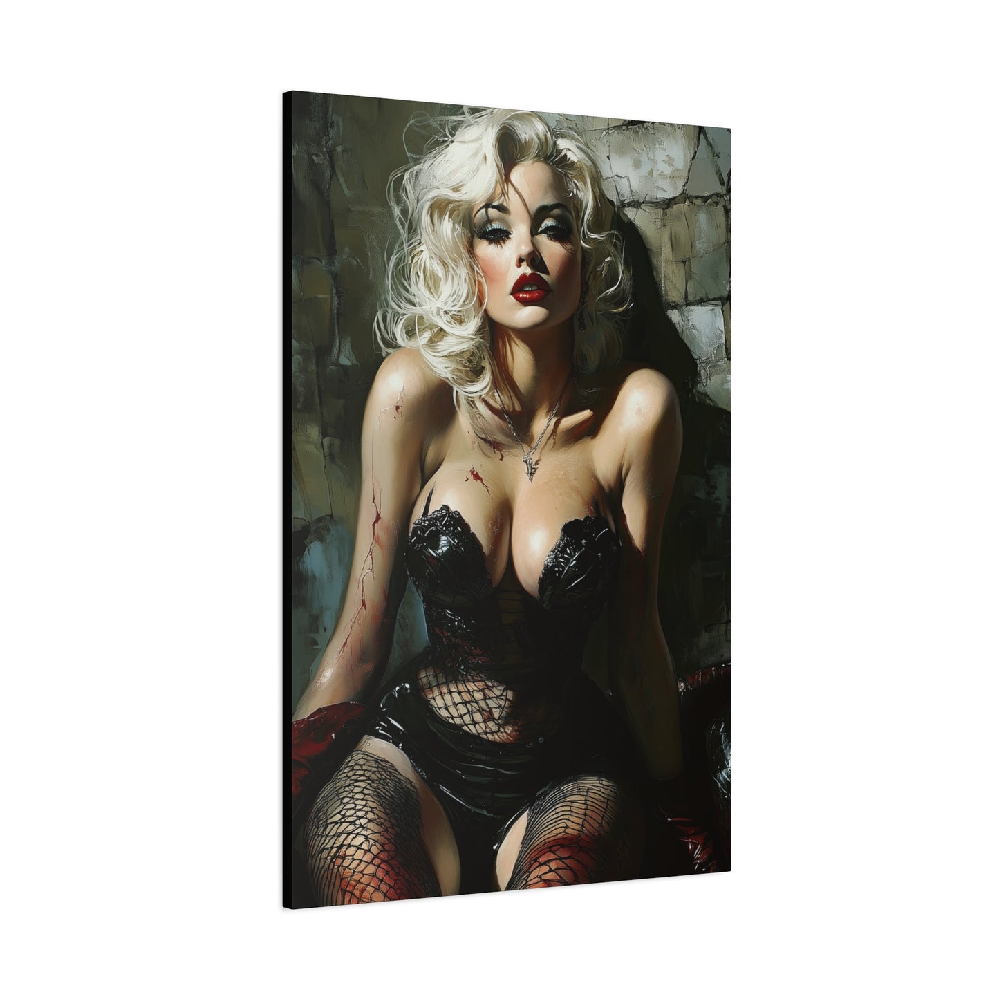 Gallery Wrapped Canvas, Guilt and Grit Adult Art Canvas, Erotic Pinup Art Canvas – Isla