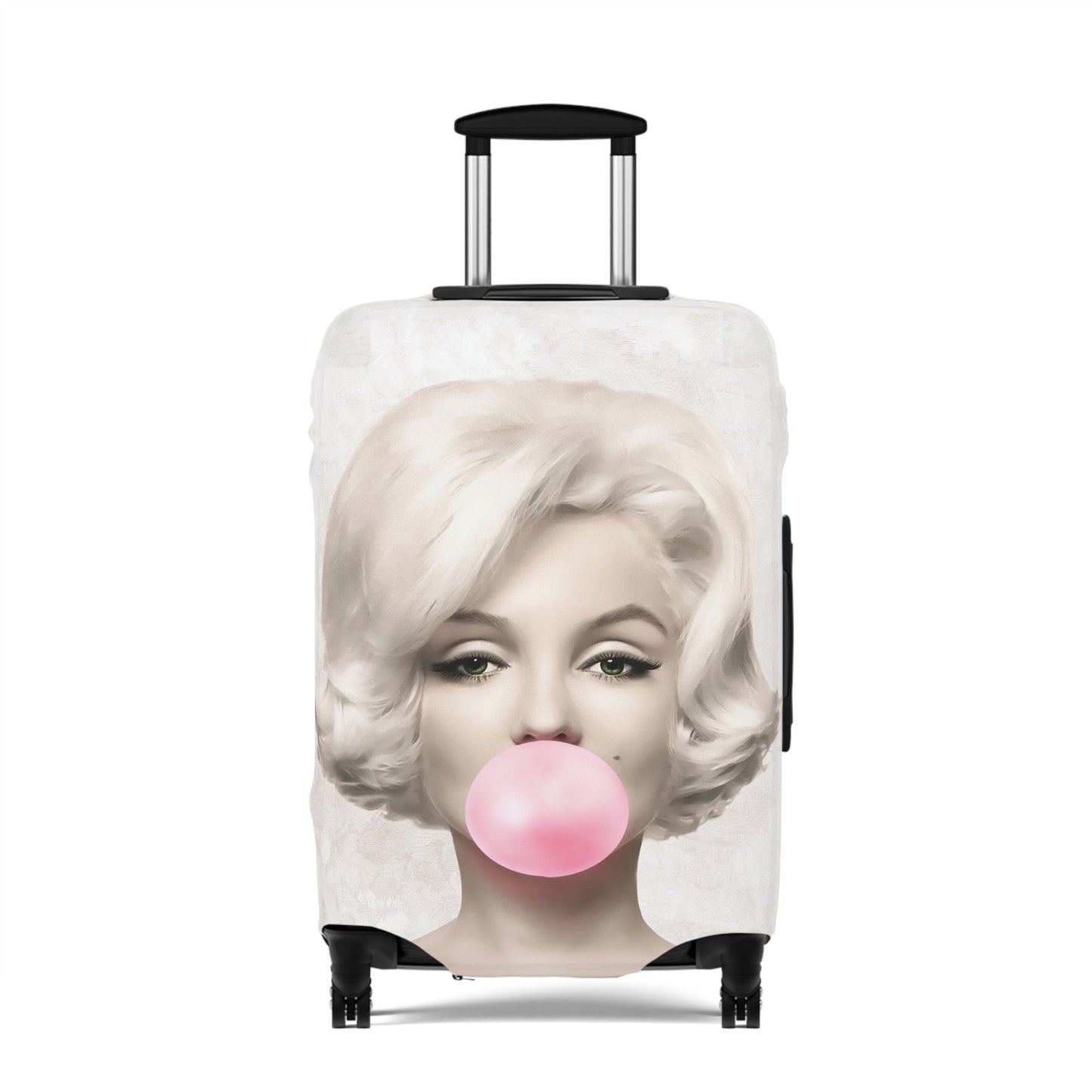 Bubblegum Luggage Cover - Celebrity Luggage Cover - Marilyn Monroe and Audrey Hepburn Bubblegum