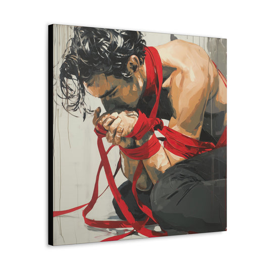 Gallery Wrapped Canvas, Ropes and Reverence Art Canvas, Erotic Shibari Art Canvas – Theo