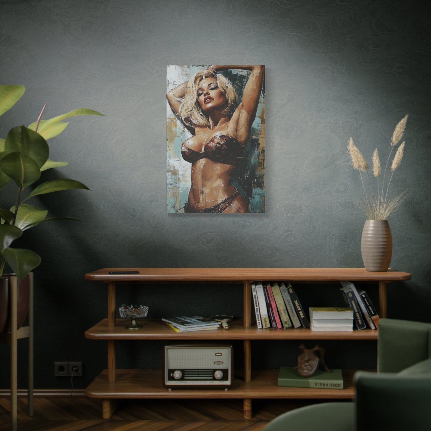 Gallery Wrapped Canvas, Guilt and Grit Adult Art Canvas, Erotic Pinup Art Canvas – Allegra