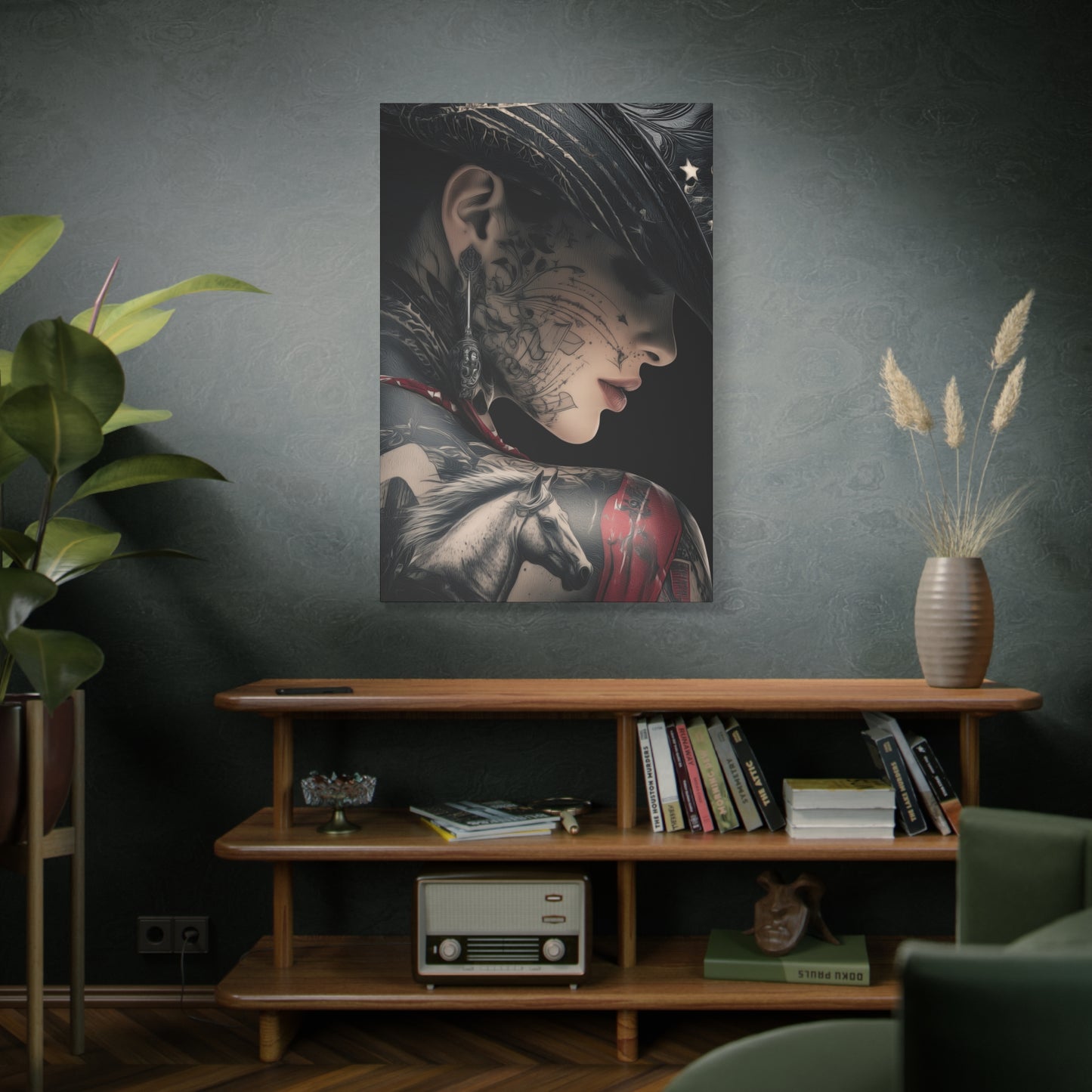 Gallery Wrapped Canvas, Wranglers and Wreckage Art Canvas, Erotic Pinup Art Canvas – Cassie