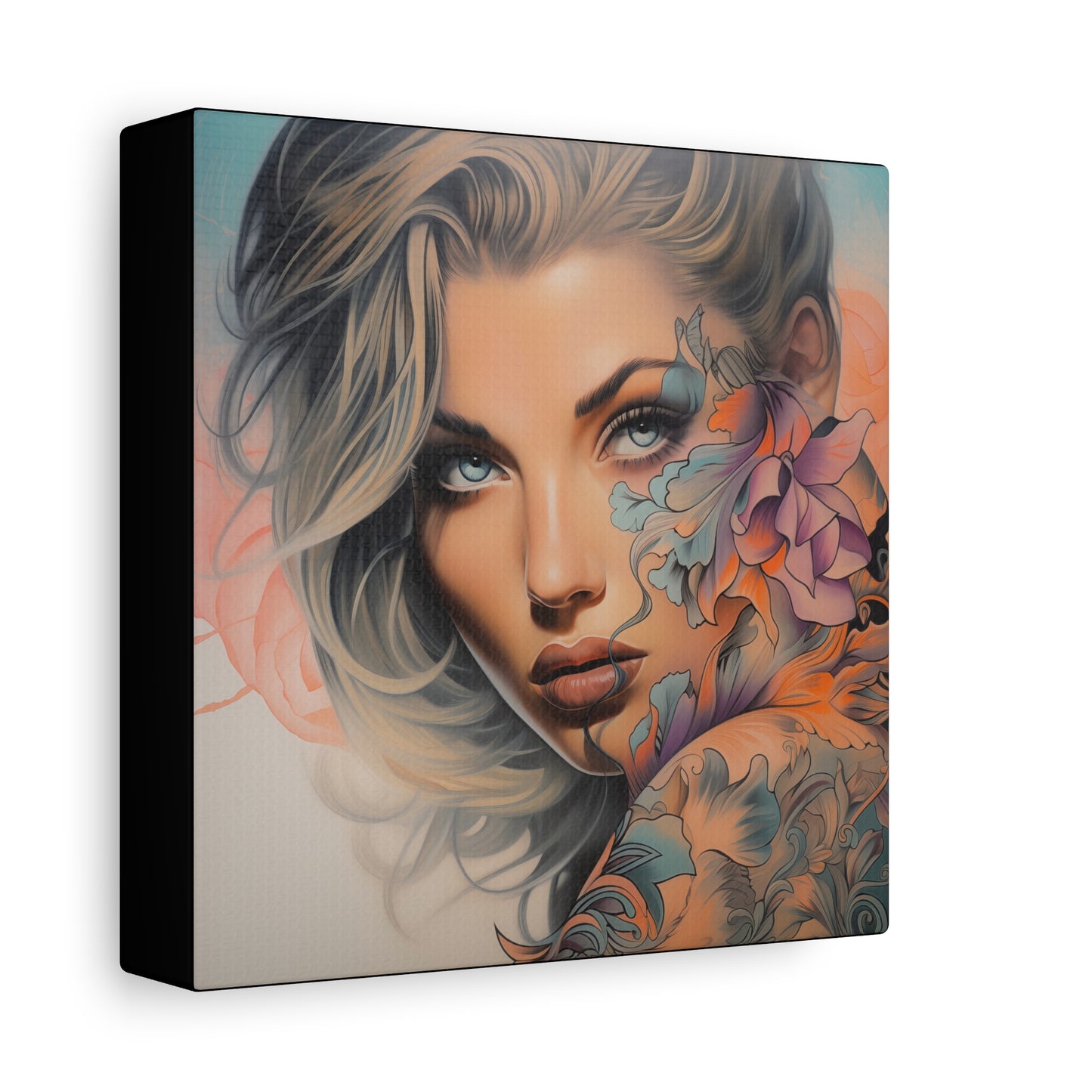 Gallery Wrapped Canvas, Edgy Tattooed Beauty, Urban Pop Art Canvas – Bella