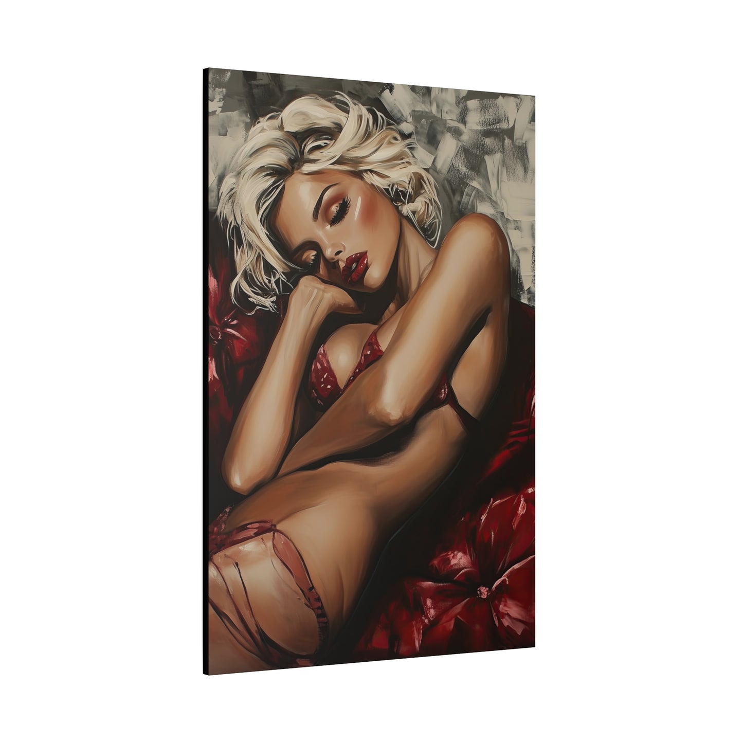 Gallery Wrapped Canvas, Guilt and Grit Adult Art Canvas, Erotic Pinup Art Canvas – Giselle