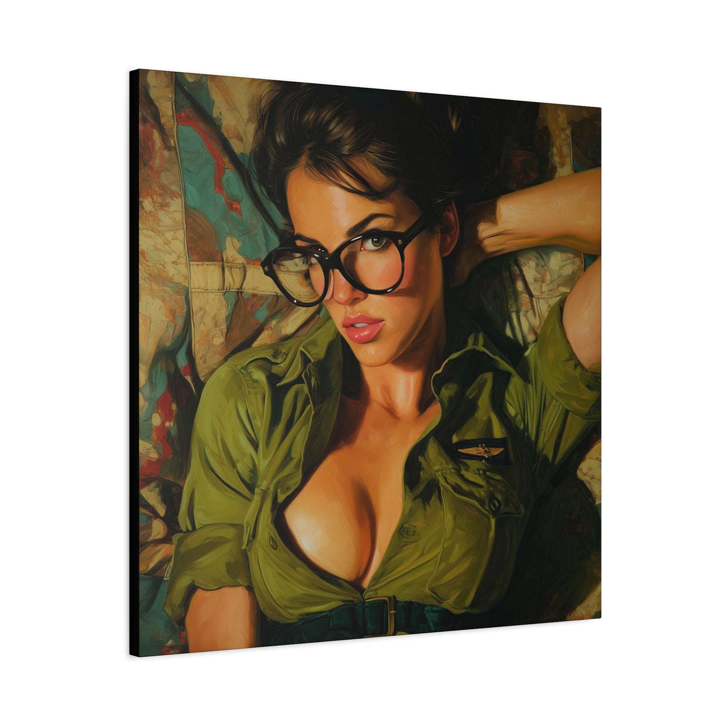 Gallery Wrapped Canvas, Liberty and Lace Art Canvas, Erotic Pinup Art Canvas – Darla