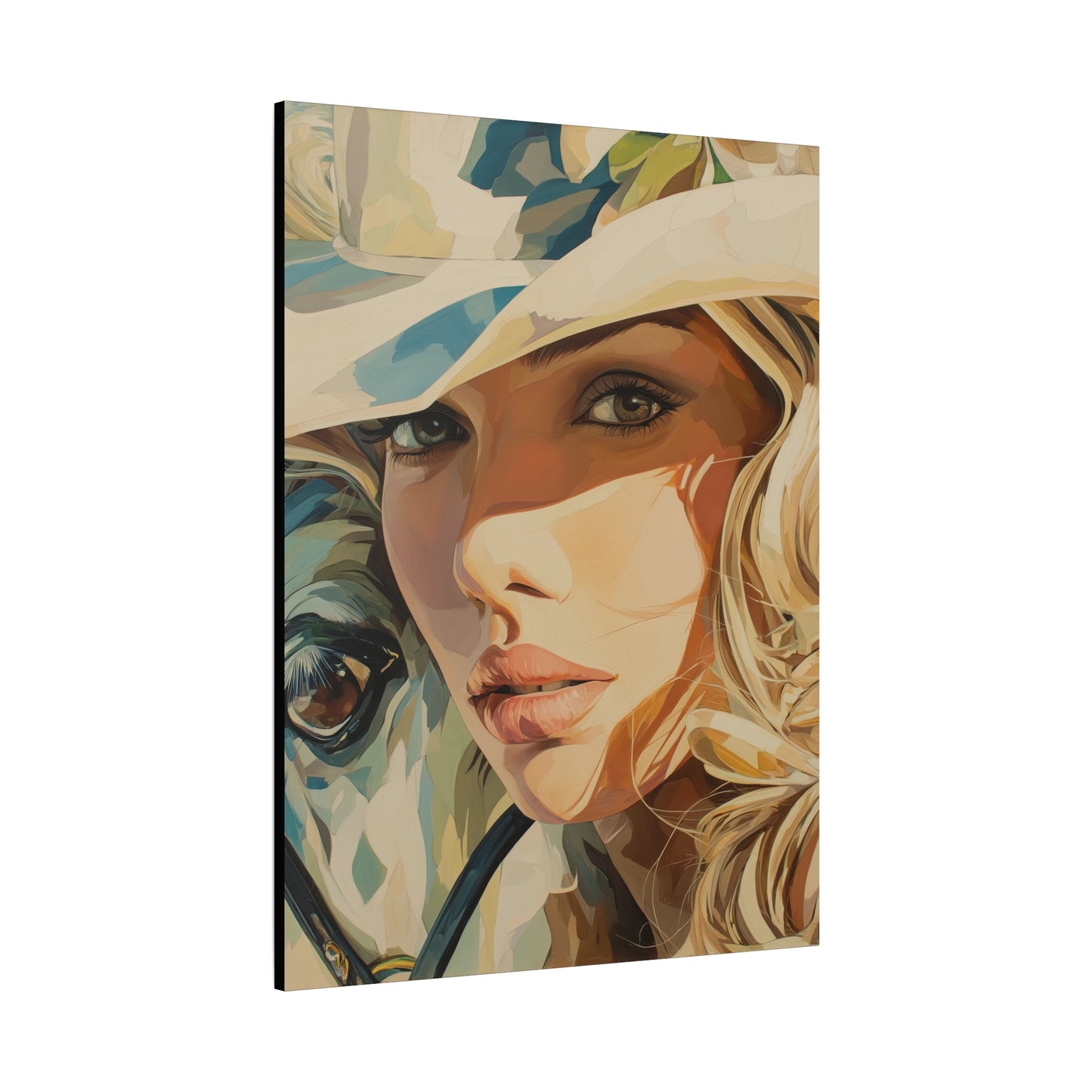 Gallery Wrapped Canvas, Wranglers and Wreckage Art Canvas, Erotic Pinup Art Canvas – Belle