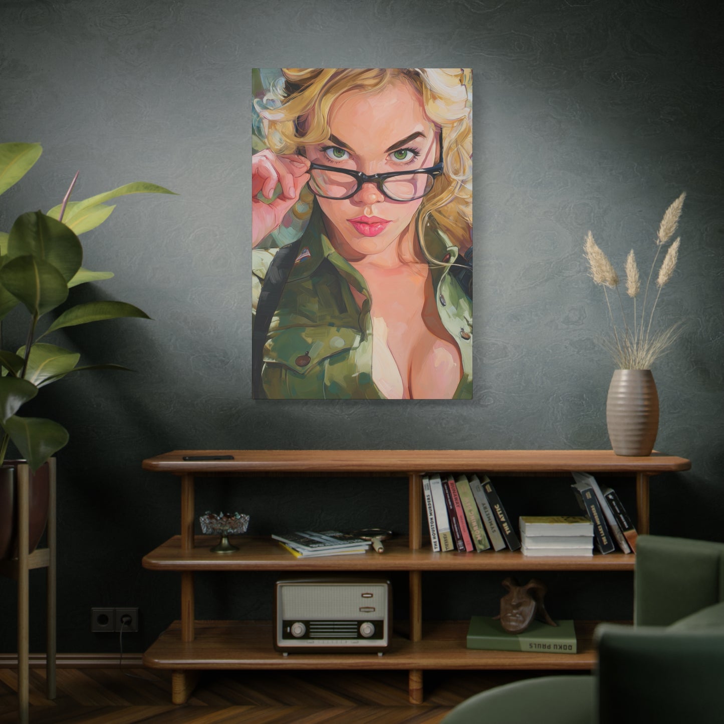 Gallery Wrapped Canvas, Liberty and Lace Art Canvas, Erotic Pinup Art Canvas – Barb