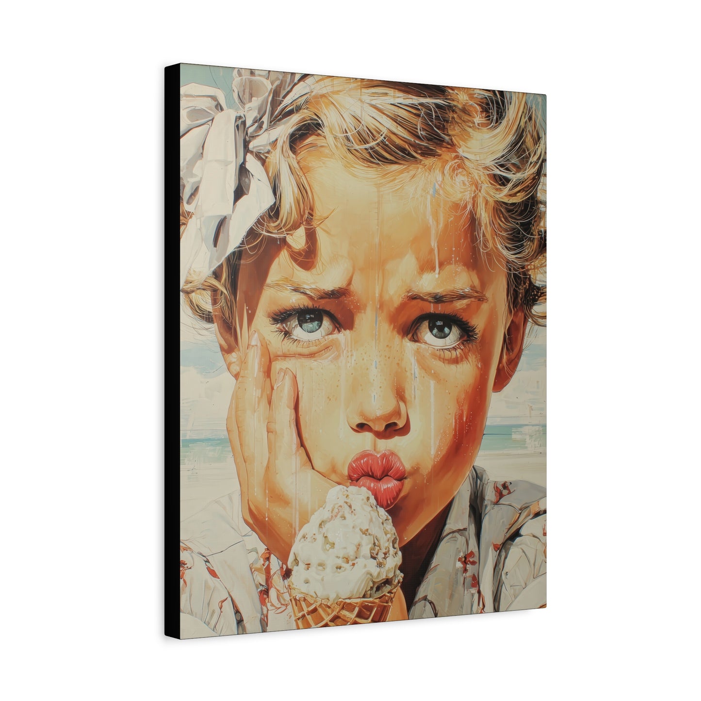 Gallery Wrapped Canvas, Sweet Summer Nostalgia, Sugar and Spice Art Canvas, Ice Cream Dreams Art – Faye