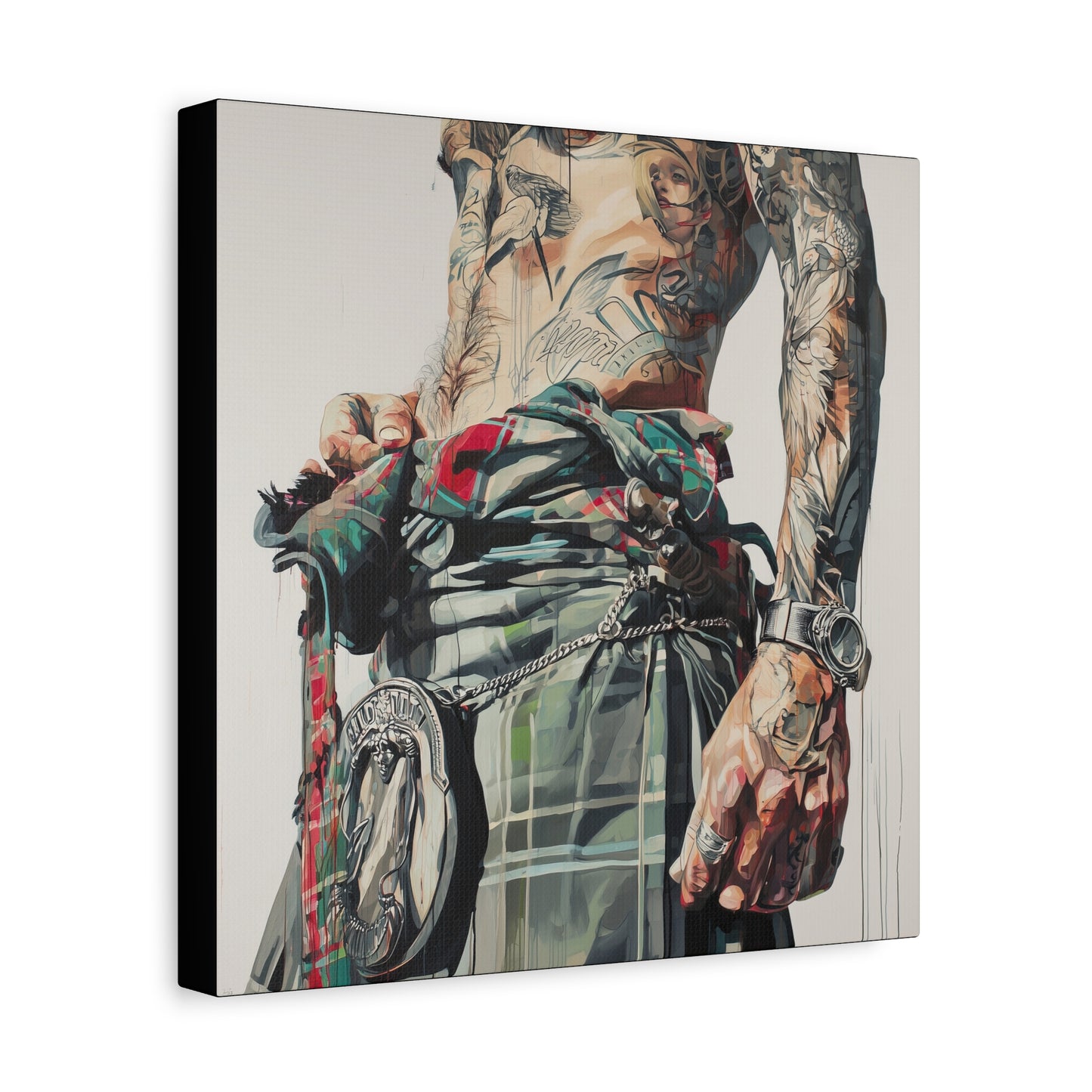 Gallery Wrapped Canvas, Kilts and Carnage Art Canvas, Erotic Pinup Art Canvas – Fraser