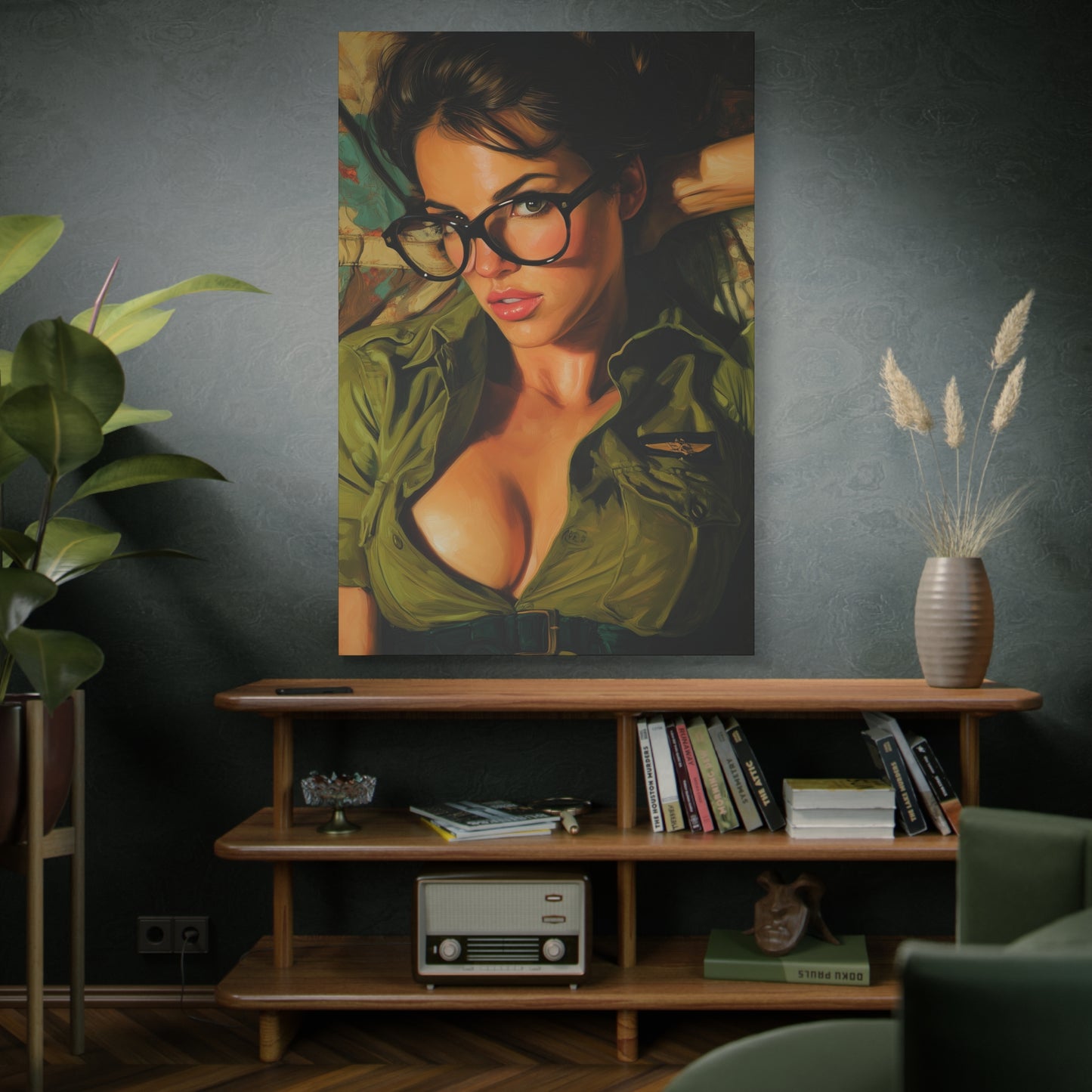 Gallery Wrapped Canvas, Liberty and Lace Art Canvas, Erotic Pinup Art Canvas – Darla