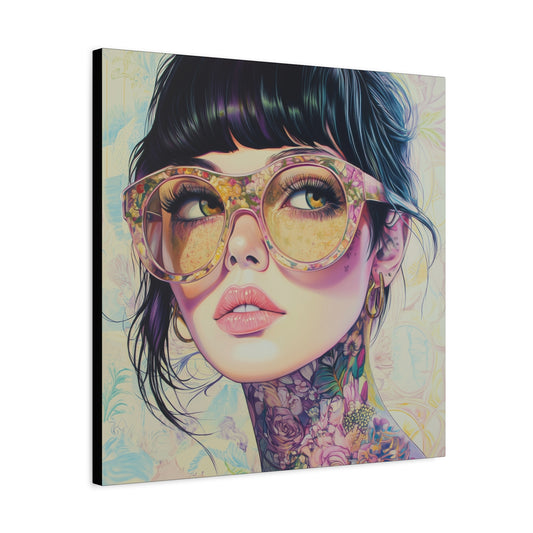 Canvas Gallery Wrap, Ladies in Lenses Wall Art, Abstract Femme Girl Art - Lucy