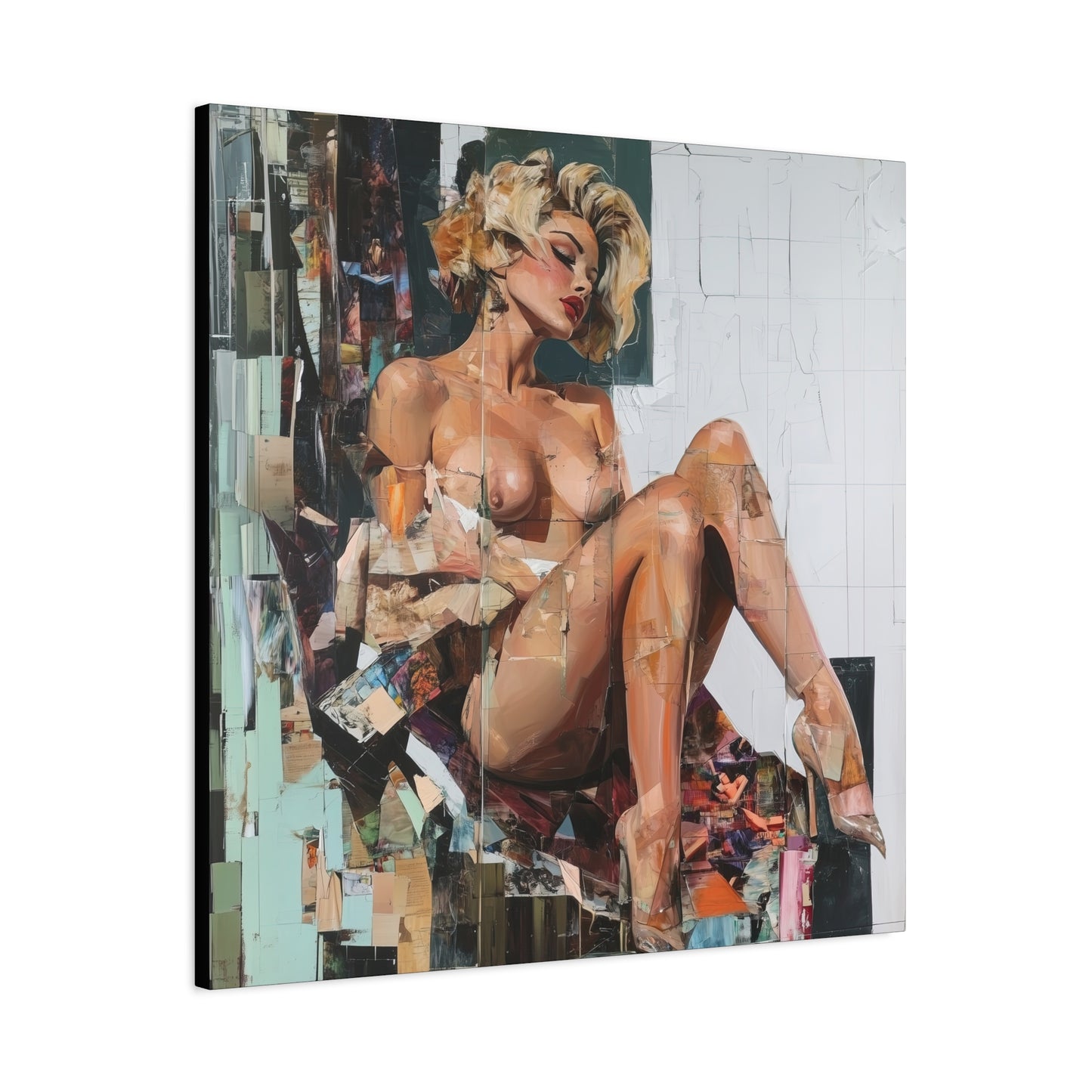 Gallery Wrapped Canvas, Guilt and Grit Adult Art Canvas, Erotic Pinup Art Canvas – Margo