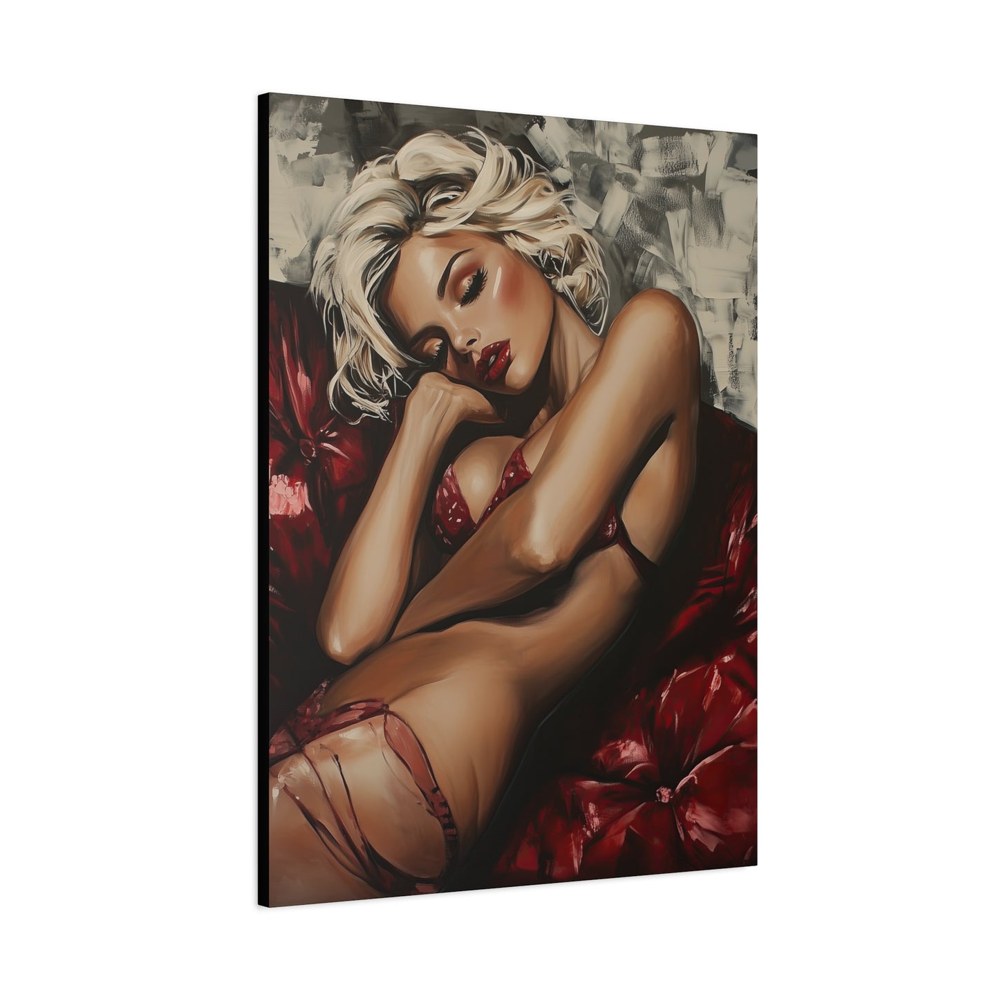 Gallery Wrapped Canvas, Guilt and Grit Adult Art Canvas, Erotic Pinup Art Canvas – Giselle