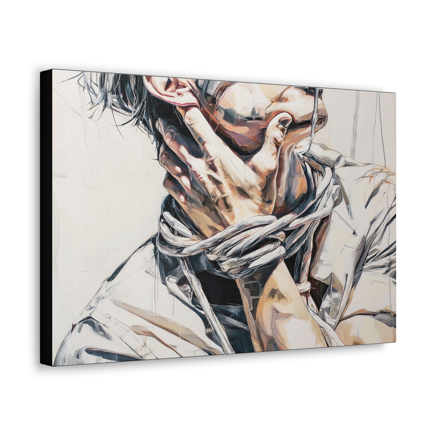 Gallery Wrapped Canvas, Ropes and Reverence Art Canvas, Erotic Shibari Art Canvas – Gary