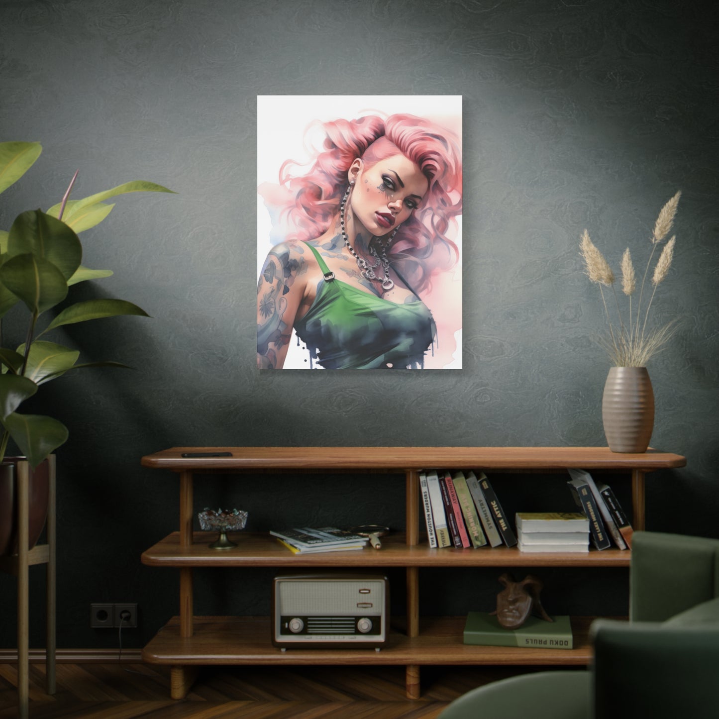 Gallery Wrapped Canvas, Edgy Tattooed Beauty, Urban Pop Art Canvas – Colette