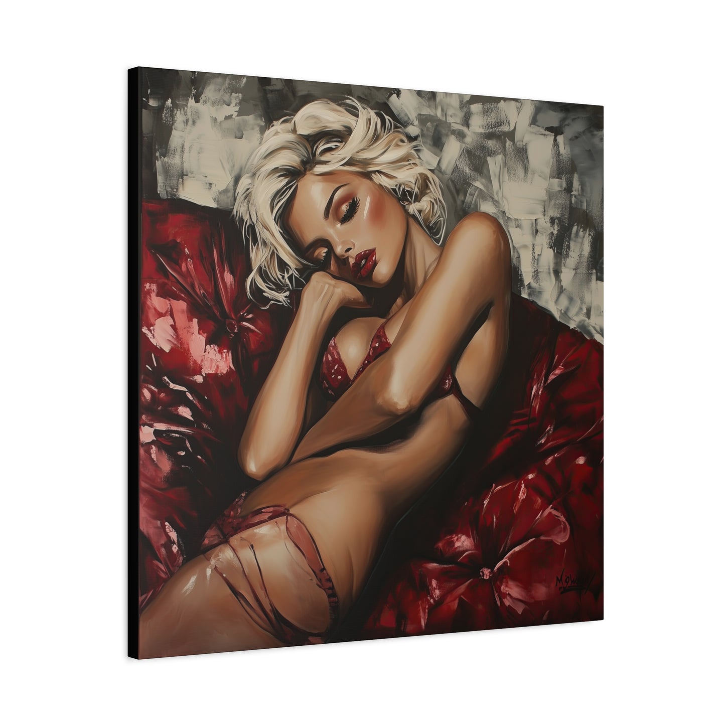 Gallery Wrapped Canvas, Guilt and Grit Adult Art Canvas, Erotic Pinup Art Canvas – Giselle