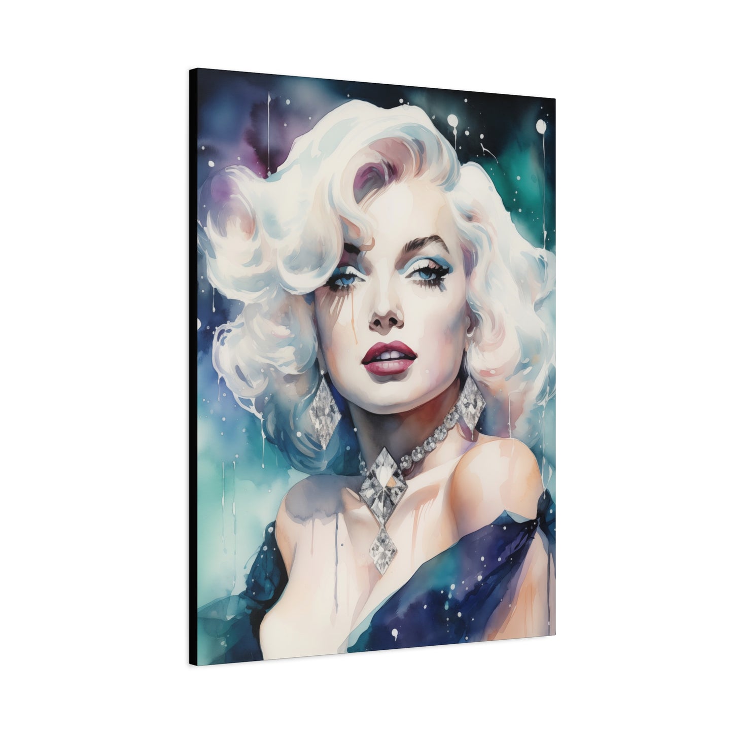 Canvas Wall Art, Gallery Wrapped Pop Art, Celebrity Wall Art – Marilyn Monroe - Diamonds