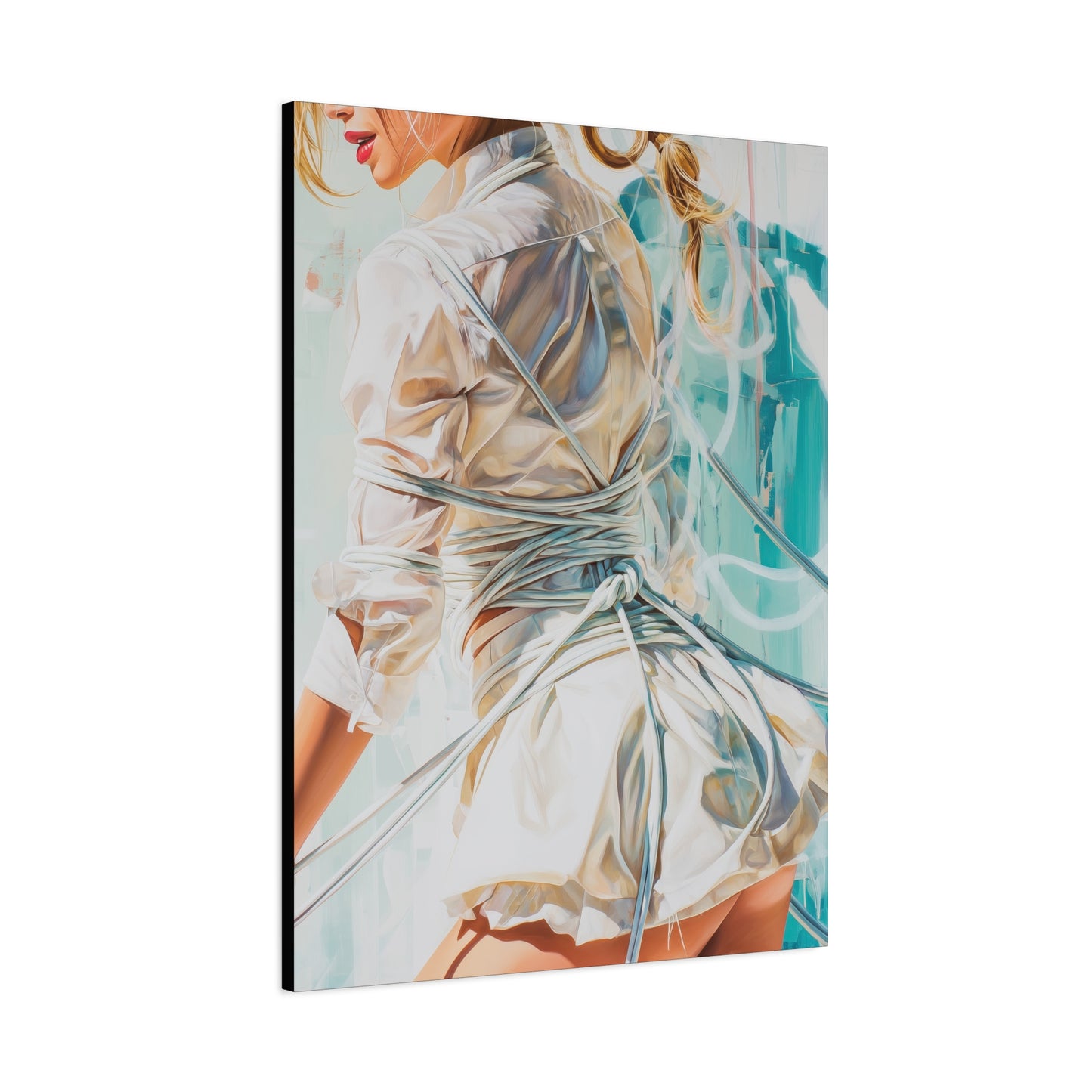 Gallery Wrapped Canvas, Ropes and Reverence Art Canvas, Erotic Shibari Art Canvas – Hannah