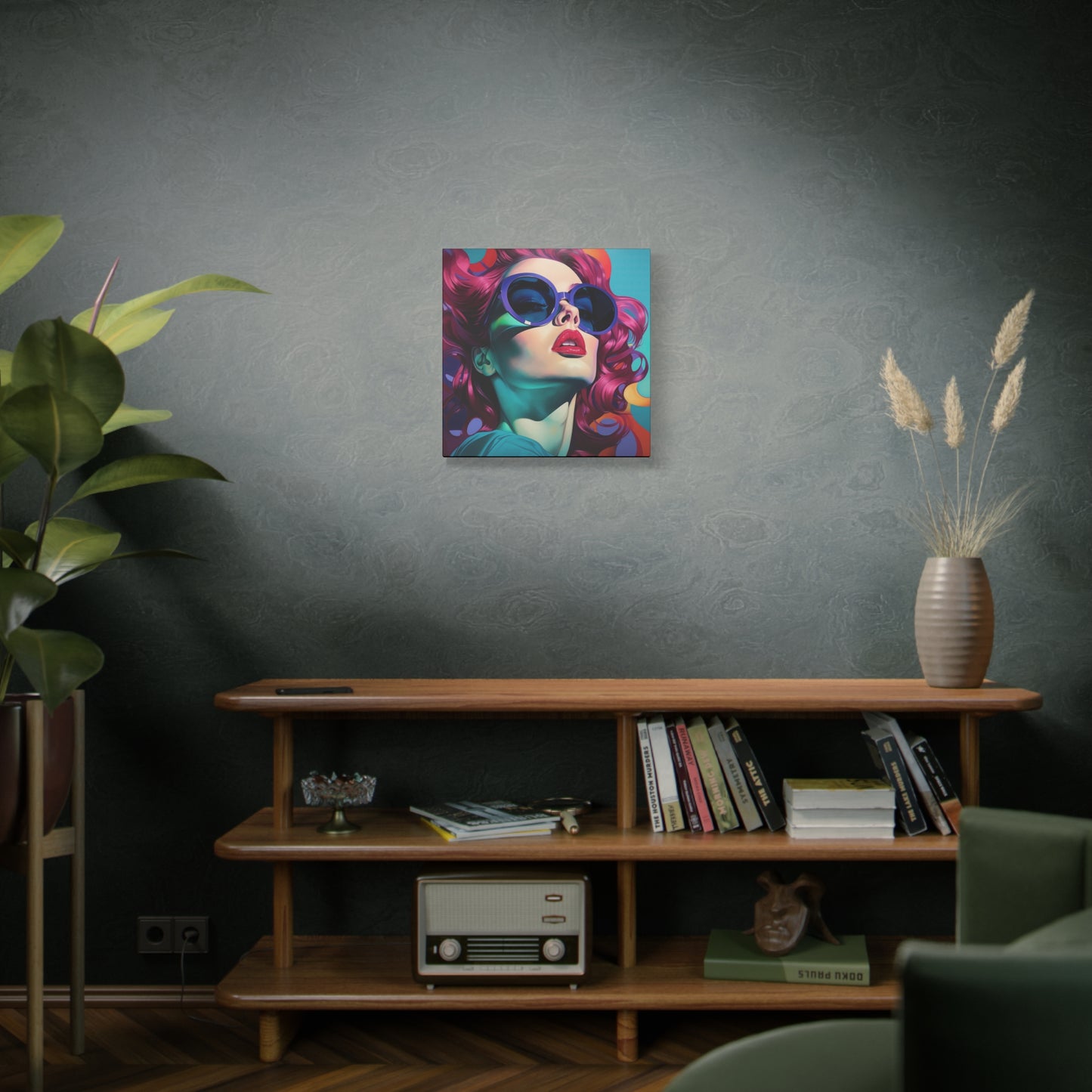 Canvas Gallery Wrapped High-Fashion Wall Art, Stylish Decor, Retro Femme Doll Pop Art – Electra