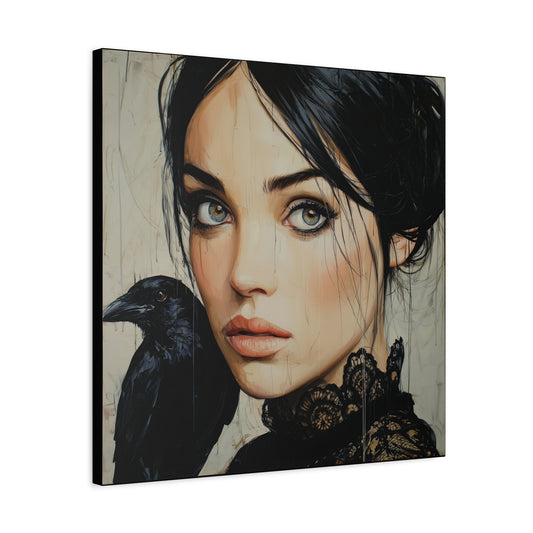 Gallery Wrapped Canvas, Myth and Bones Gothic Art Canvas, Dark Muse Canvas - Blythe