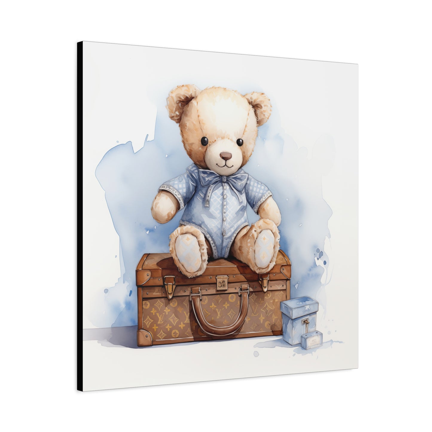 Canvas Gallery Wrap - Designer Trunk Bear Wall Art - Blu