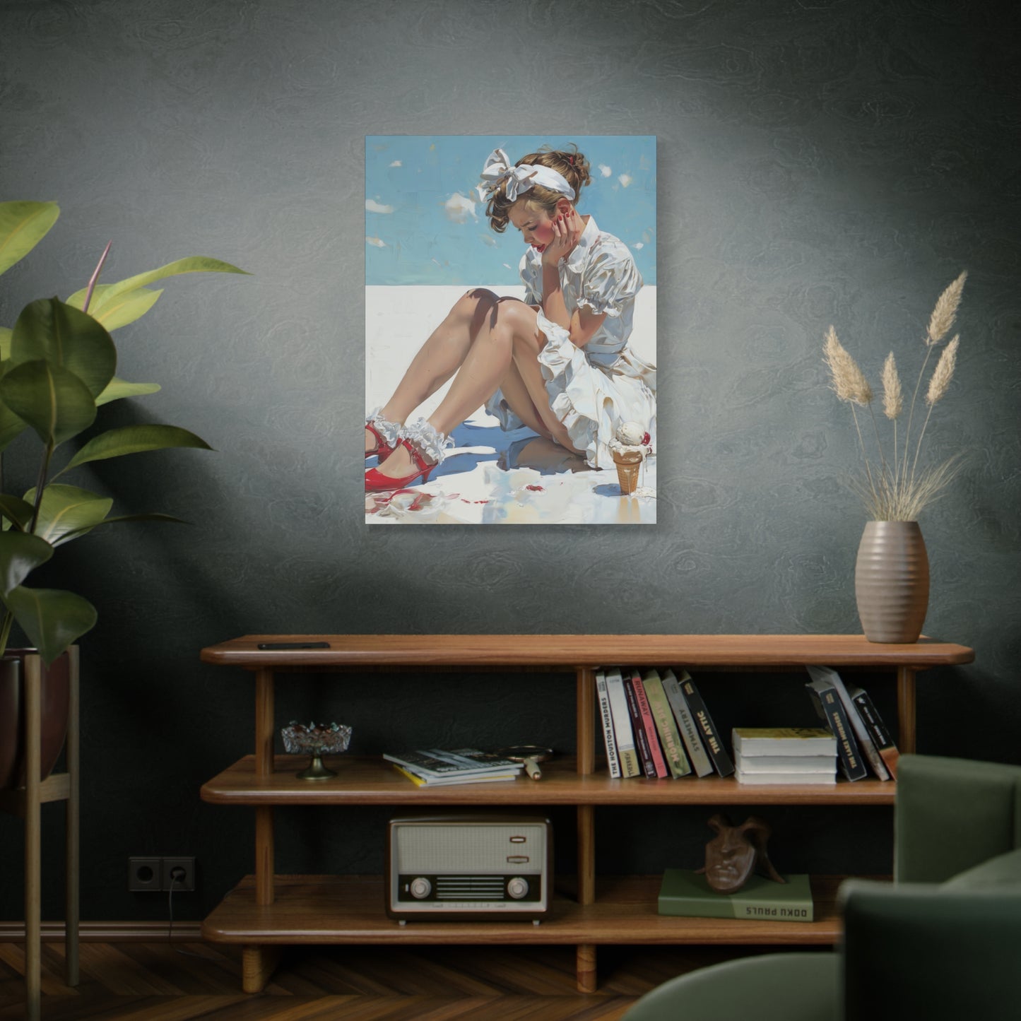 Gallery Wrapped Canvas, Sweet Summer Nostalgia, Sugar and Spice Art Canvas, Ice Cream Dreams Art – Polly