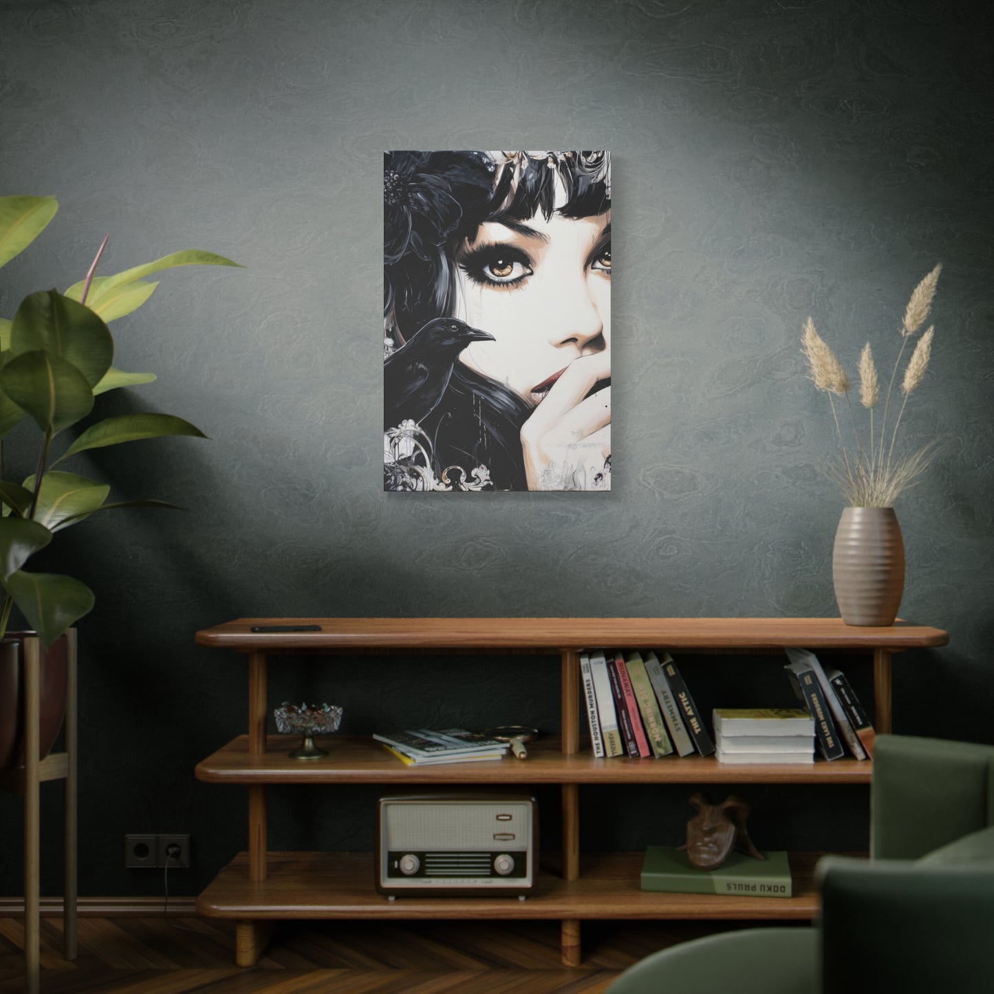 Gallery Wrapped Canvas, Myth and Bones Gothic Art Canvas, Dark Muse Canvas - Sable