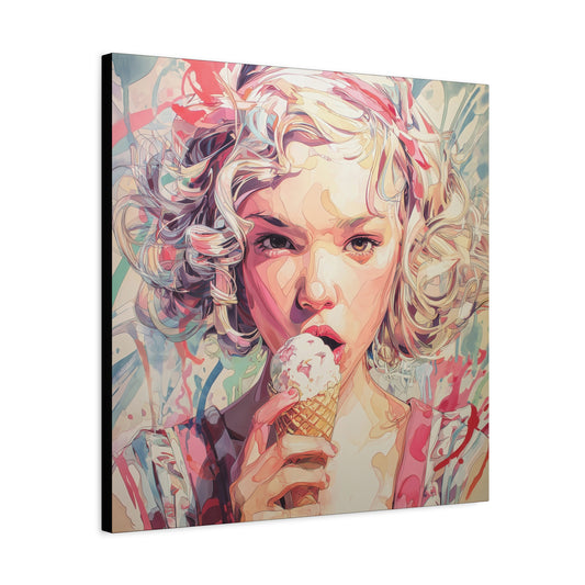 Gallery Wrapped Canvas, Sweet Summer Nostalgia, Sugar and Spice Art Canvas, Ice Cream Dreams Art – Rosie