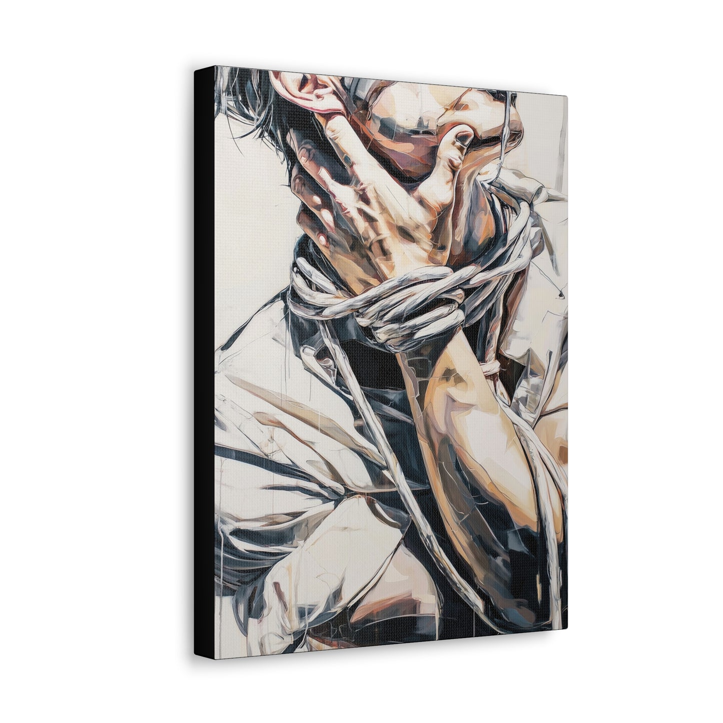 Gallery Wrapped Canvas, Ropes and Reverence Art Canvas, Erotic Shibari Art Canvas – Gary