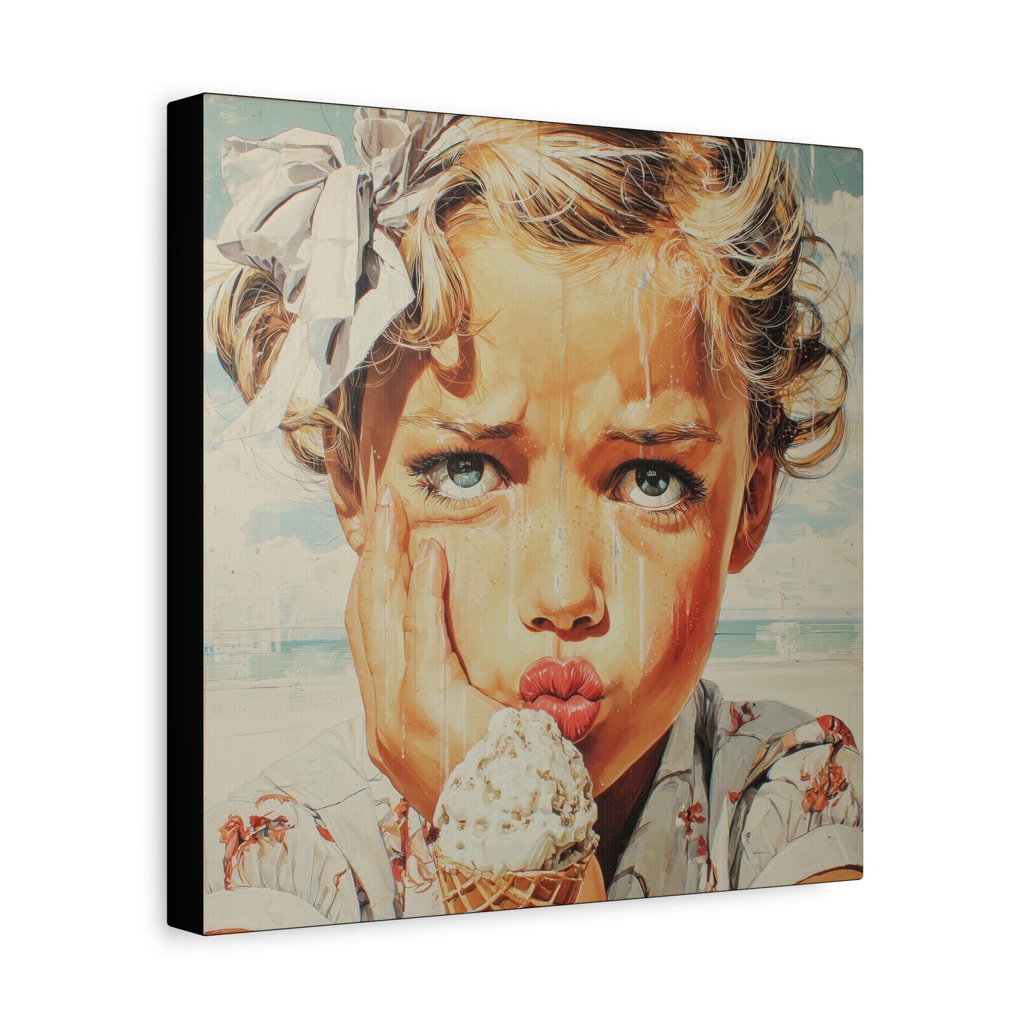 Gallery Wrapped Canvas, Sweet Summer Nostalgia, Sugar and Spice Art Canvas, Ice Cream Dreams Art – Faye