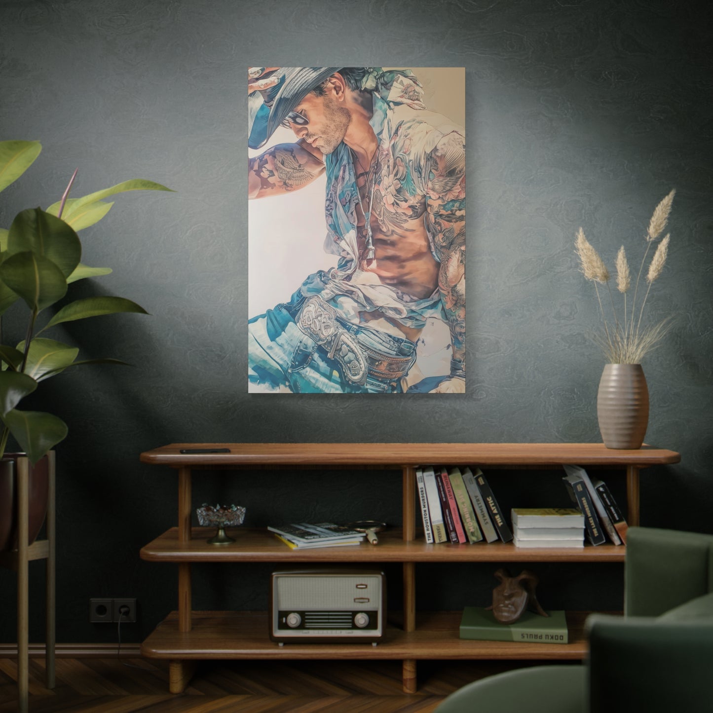 Gallery Wrapped Canvas, Wranglers and Wreckage Art Canvas, Erotic Pinup Art Canvas – Beau