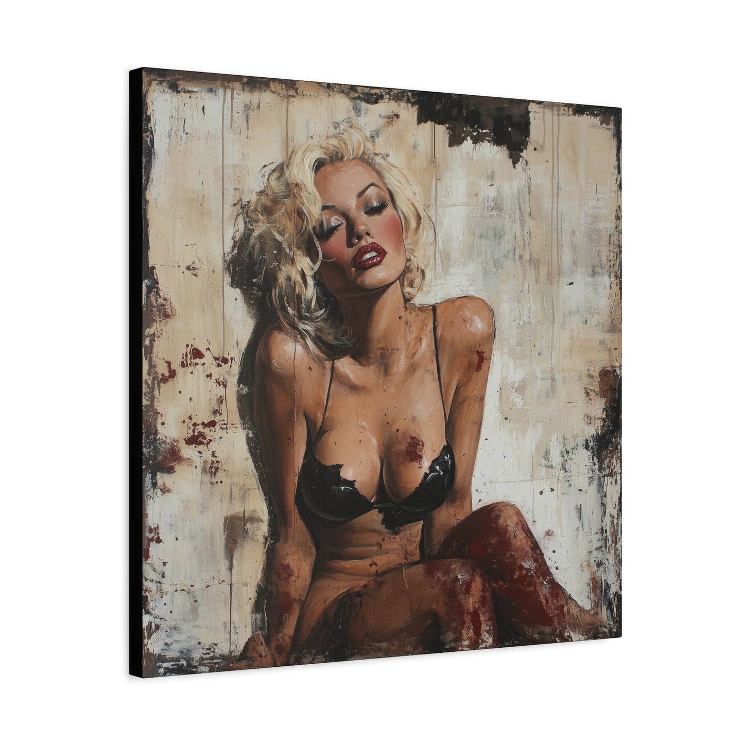 Gallery Wrapped Canvas, Guilt and Grit Adult Art Canvas, Erotic Pinup Art Canvas – Zadie