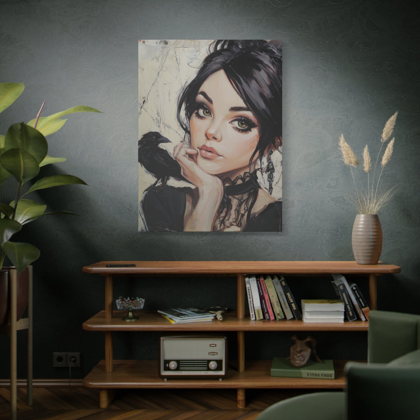 Gallery Wrapped Canvas, Myth and Bones Gothic Art Canvas, Dark Muse Canvas - Verity