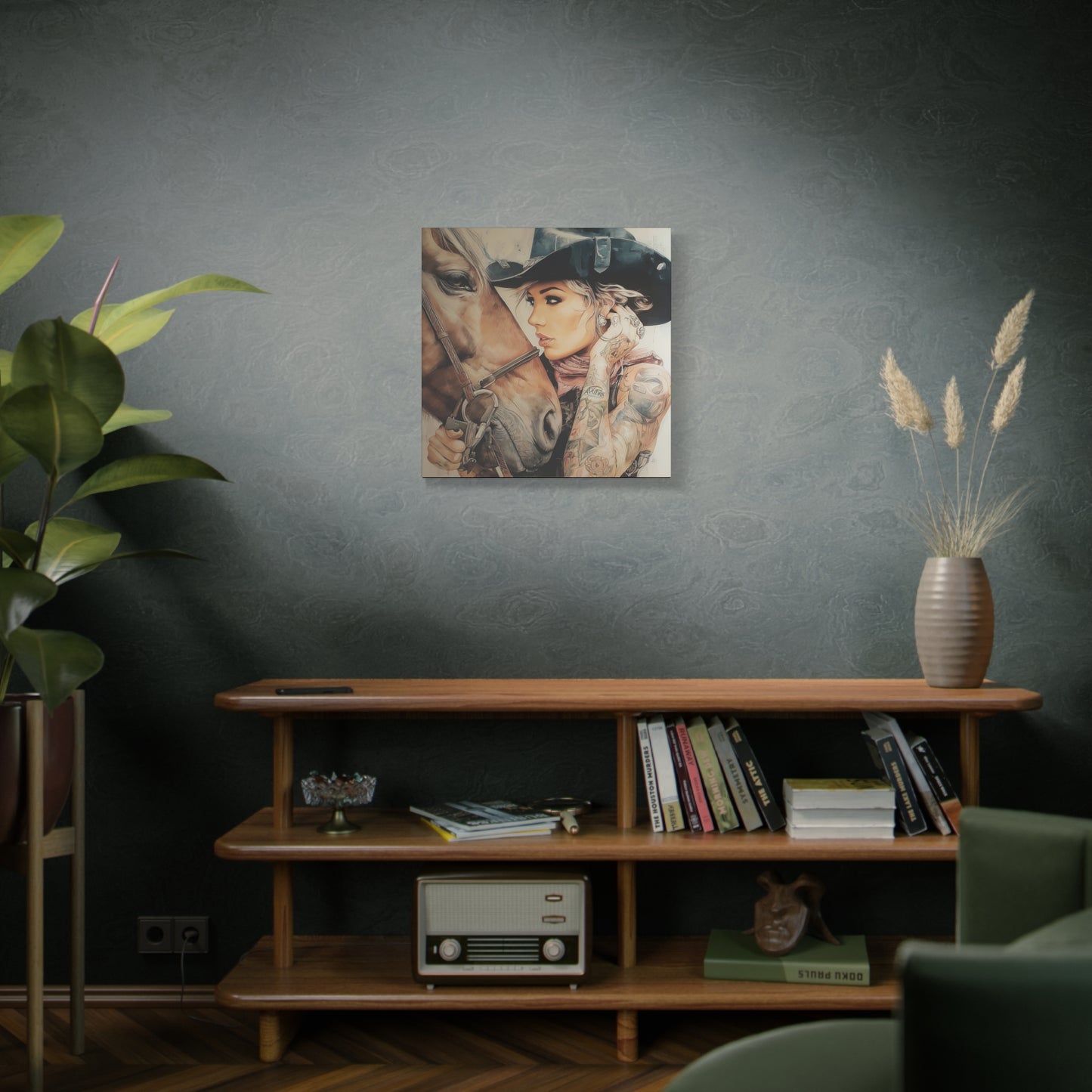 Gallery Wrapped Canvas, Wranglers and Wreckage Art Canvas, Erotic Pinup Art Canvas – Frankie