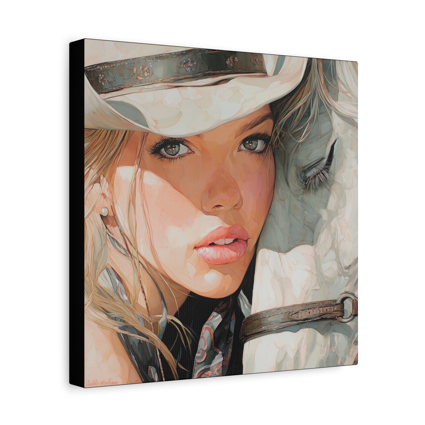 Gallery Wrapped Canvas, Wranglers and Wreckage Art Canvas, Erotic Pinup Art Canvas – Jolene