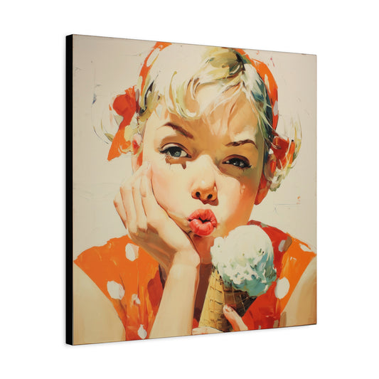 Gallery Wrapped Canvas, Sweet Summer Nostalgia, Sugar and Spice Art Canvas, Ice Cream Dreams Art – June