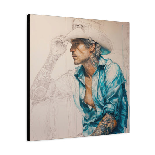 Gallery Wrapped Canvas, Wranglers and Wreckage Art Canvas, Erotic Pinup Art Canvas – Wade