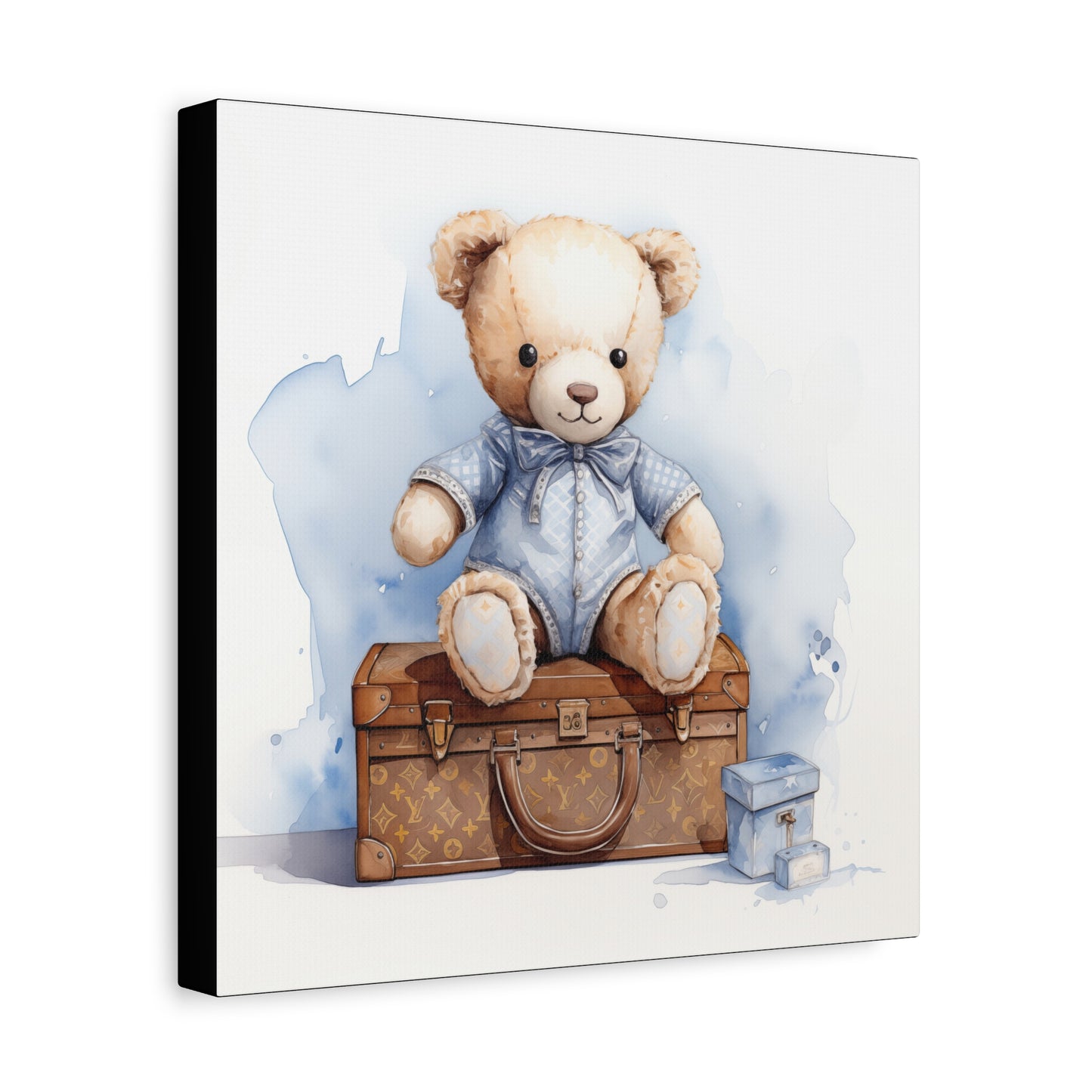 Canvas Gallery Wrap - Designer Trunk Bear Wall Art - Blu